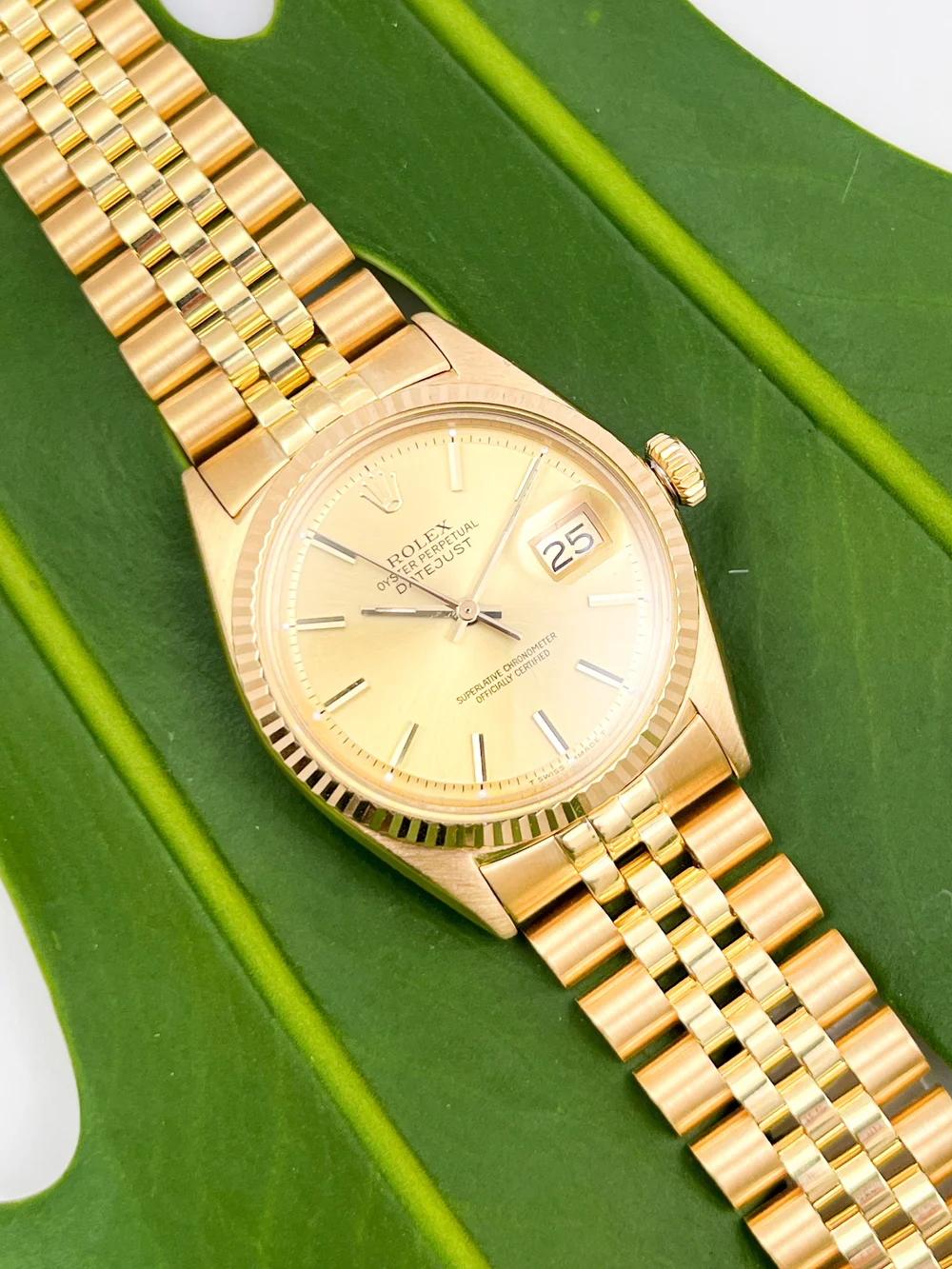 Rolex 1964 Oyster Perpetual Datejust Vintage 18ct Yellow Gold Mens  Wristwatch 1601/8 SERVICED — About Time