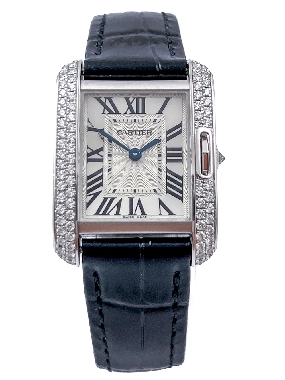 Cartier Tank Anglaise 18ct White Gold Ladies Wristwatch Ref 3281 Diamond  B&P — About Time