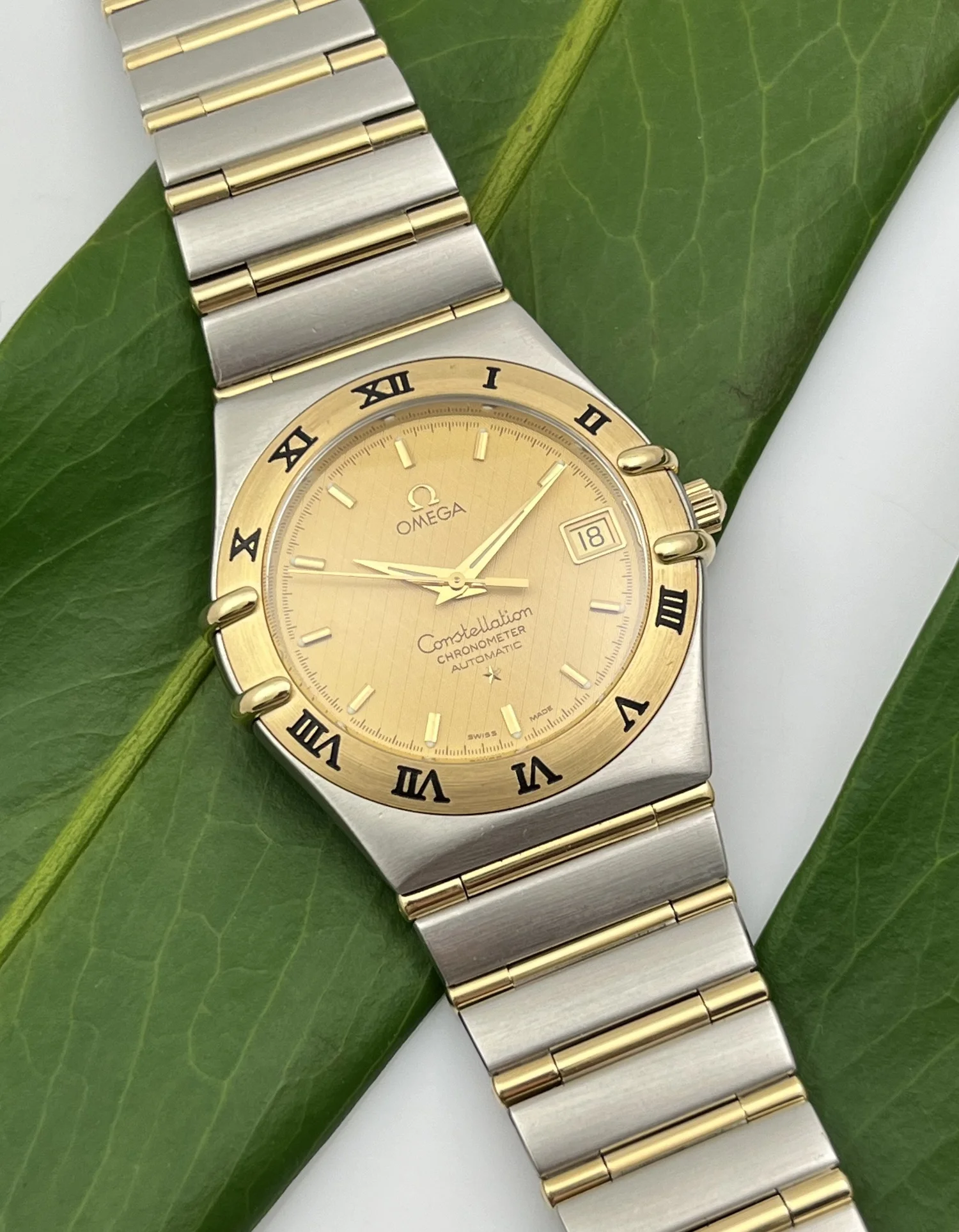 Omega Constellation Automatic 18ct Gold and Stainless Steel Mens Wristwatch Ref Fully Serviced — About Time
