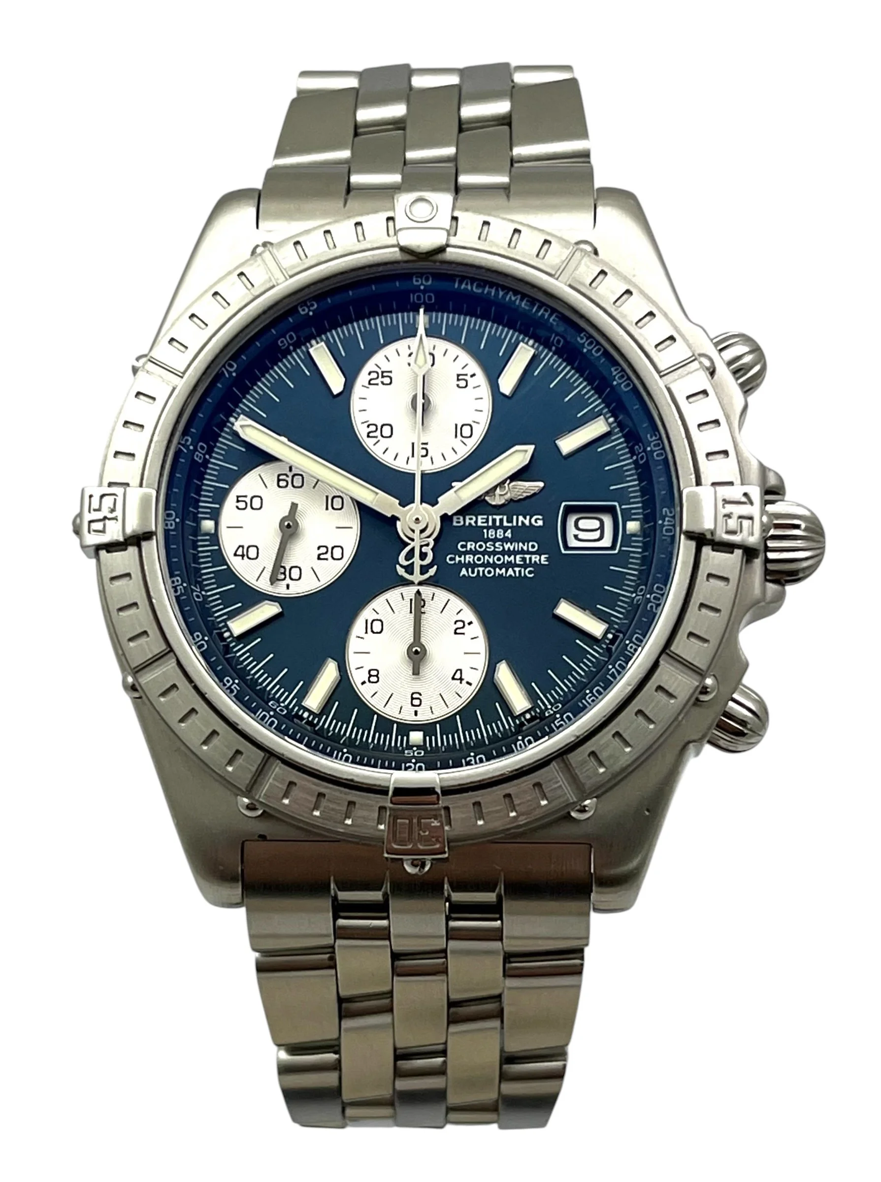 BREITLING CROSSWIND Automatic Chronograph Stainless Steel Mens Wristwatch A13355 with Original Papers