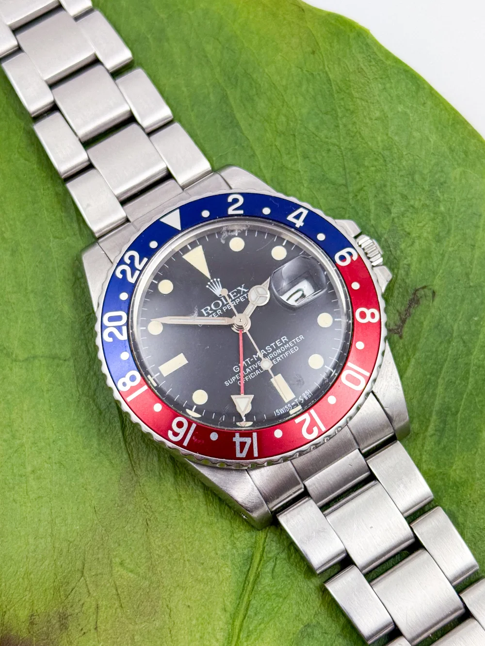 Rolex Oyster Perpetual GMT Master Pepsi Steel Mens Wristwatch 1984