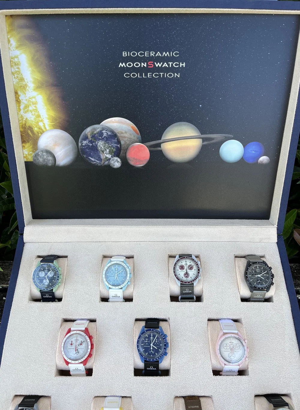 Swatch Omega Complete Moonswatch Chronograph Set of 11 Wristwatches in  Original Swatch Case UNWORN with Original Individual Boxes and Papers —  About