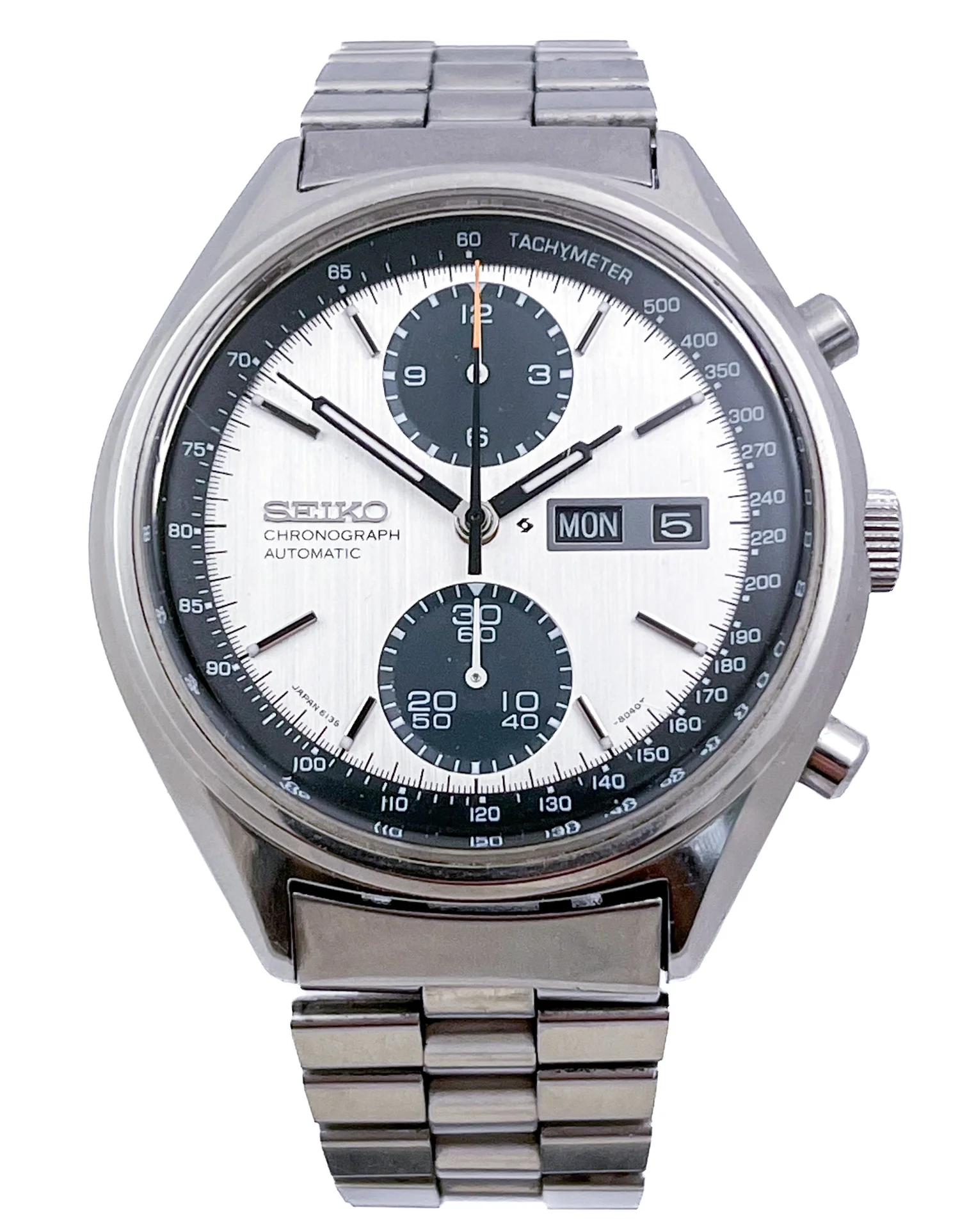 SEIKO PANDA Chronograph Automatic Vintage Stainless Steel Mens 