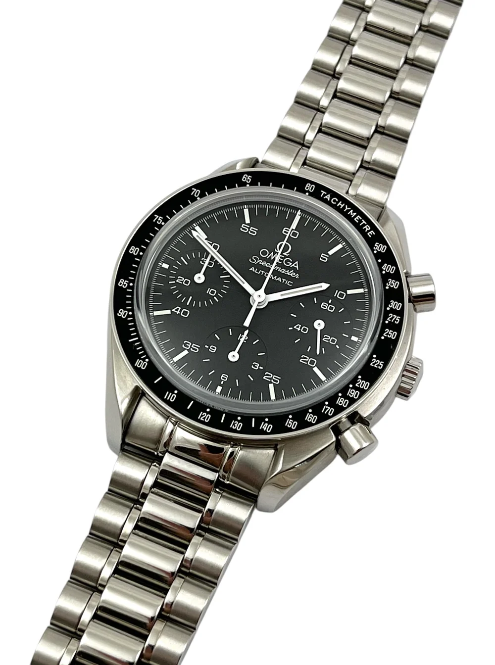 Omega Speedmaster Automatic Chronograph Stainless Steel Mens Wristwatch  Sapphire Crystal Model Reference in Mint Fully  Serviced