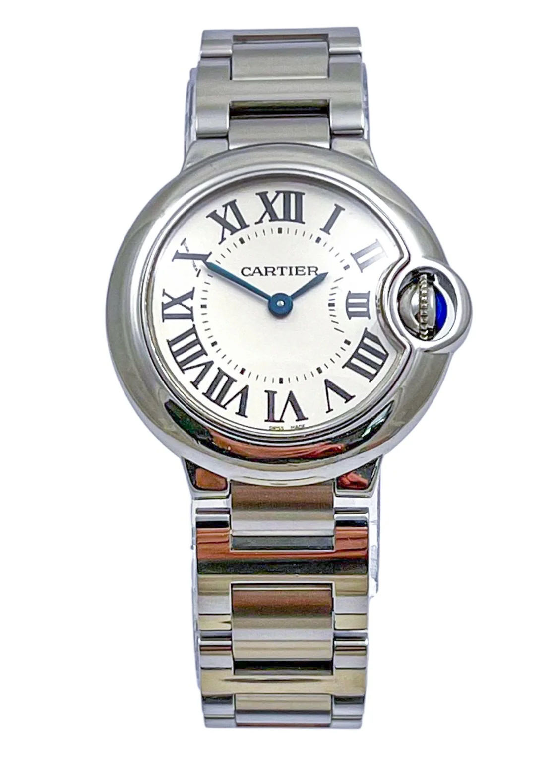 Cartier BALLON BLEU DE CARTIER Stainless Steel Ladies Quartz Wristwatch Ref 3009 complete with Box and Papers