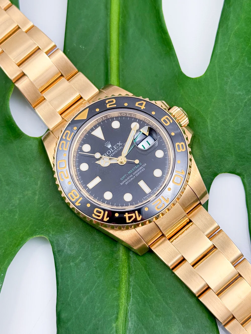 White Gold Rolex Green Hand Rolex Oyster Perpetual GMT Master II