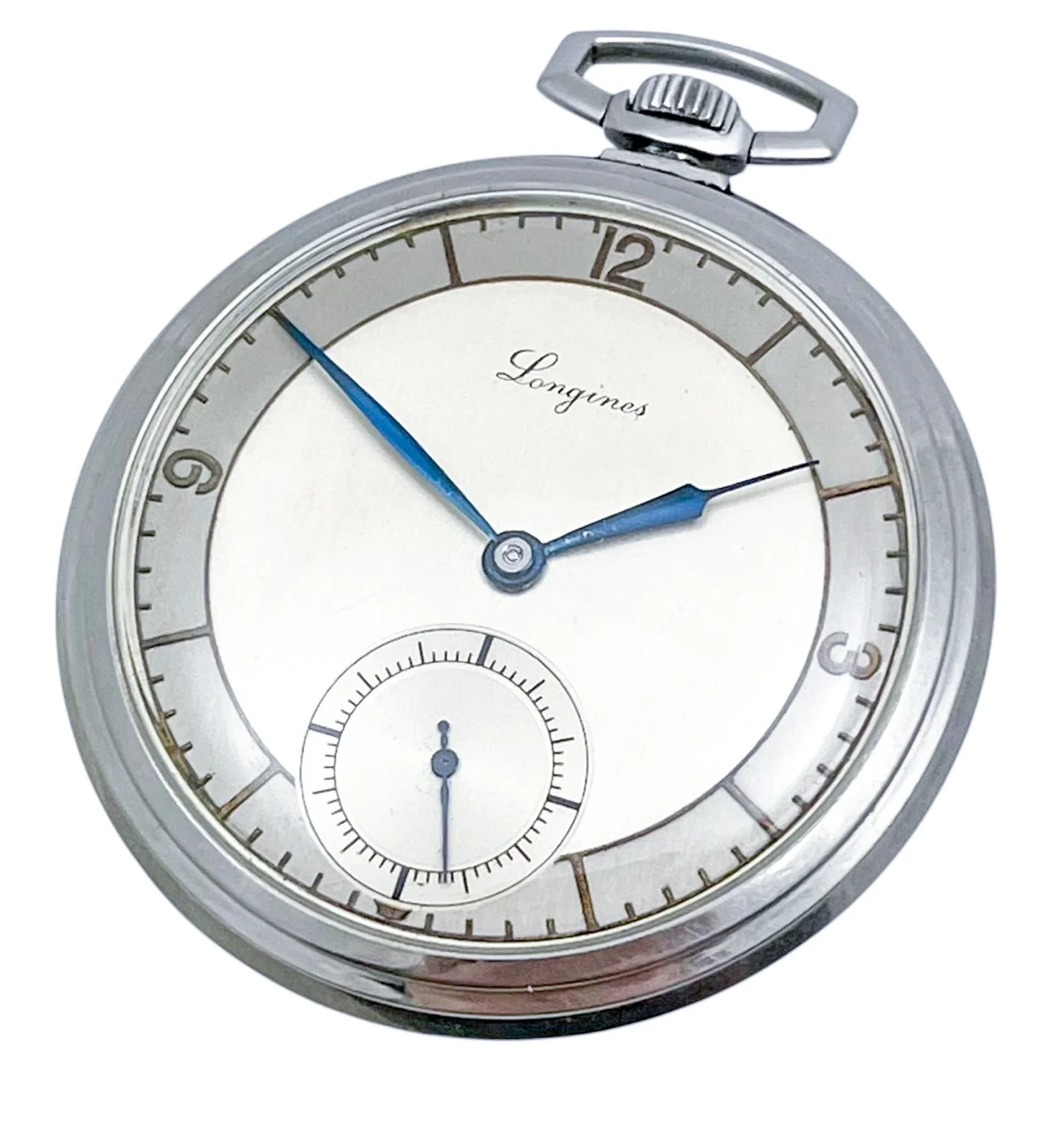 Longines 1936 ART DECO Stainless Steel Gentlemans Open Face Pocket Watch  Fully Serviced — About Time