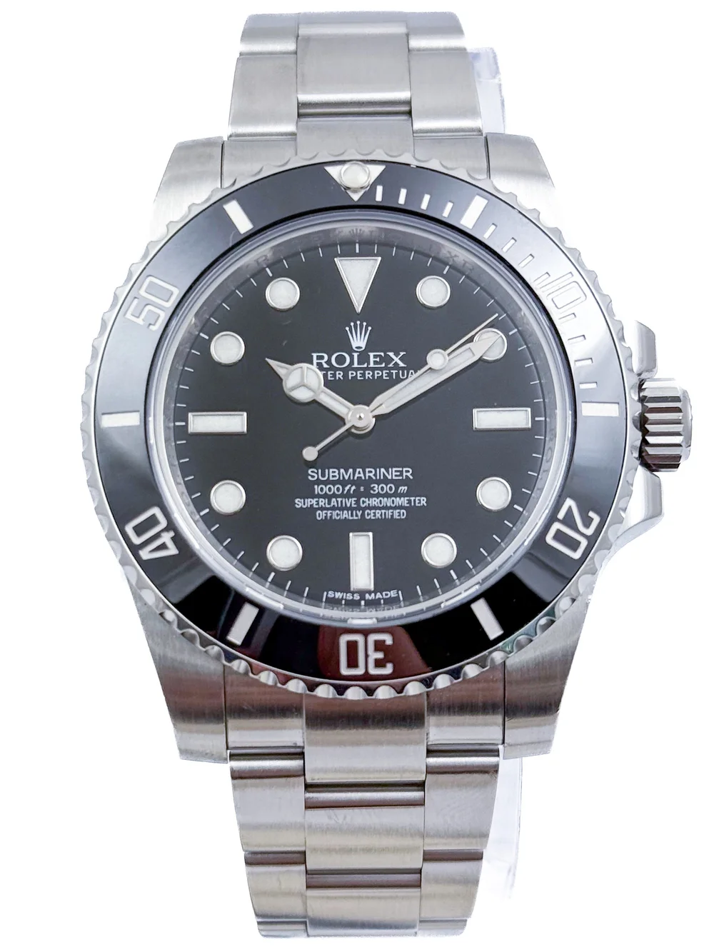 Rolex Oyster Perpetual Submariner Non Date Ref 114060LN Steel Mens  Wristwatch Box and Papers — About Time