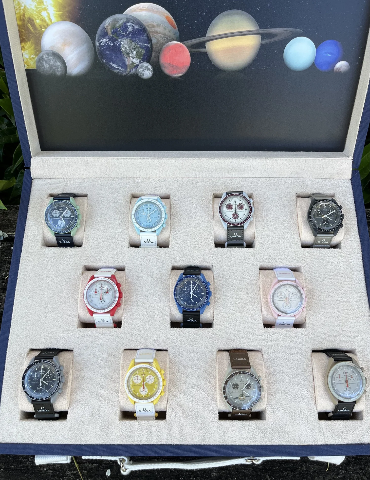 Swatch Omega Complete Moonswatch Chronograph Set of 11 Wristwatches in  Original Swatch Case UNWORN with Original Individual Boxes and Papers —  About