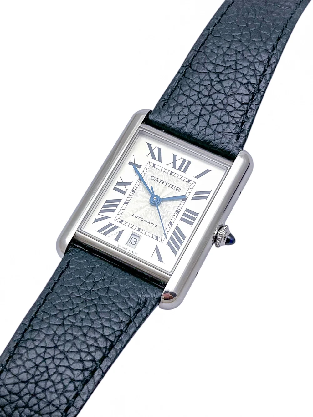 Cartier Tank JUMBO Automatic Stainless Steel Mens Wristwatch on both  Bracelet and Strap Ref 4324 WSTA0053 with Box and Papers from April  —