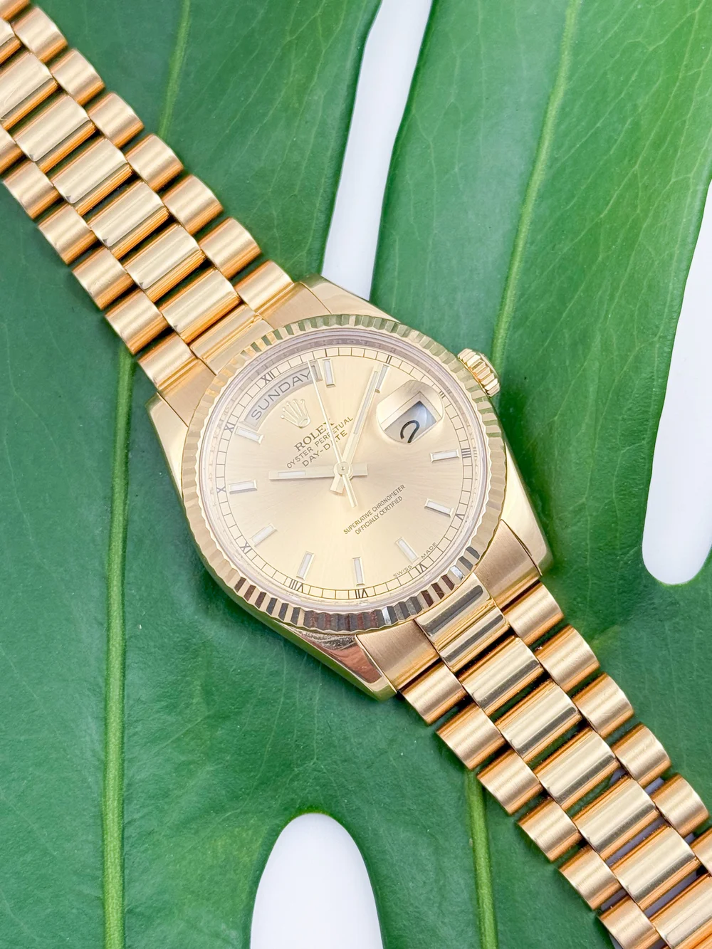 Rolex Watch Rolex D Day Gold Rolex Day-Date 18038 36 Mm Gold On - Main Image