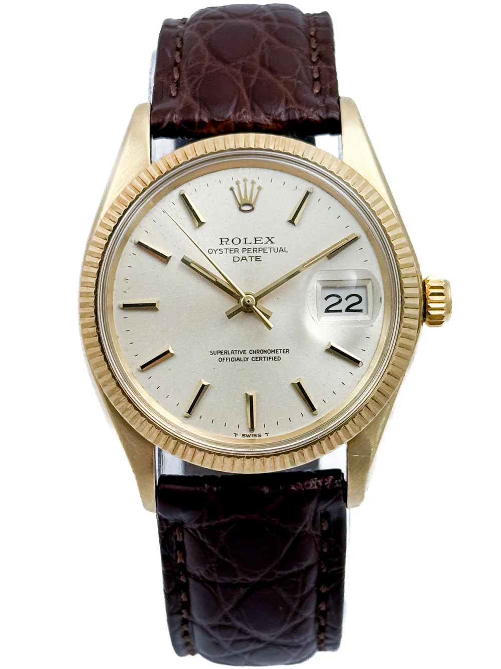 1970 Rolex Oyster Perpetual Date 14k Gold Mens Wristwatch Ref 1503 Fully  Serviced — About Time