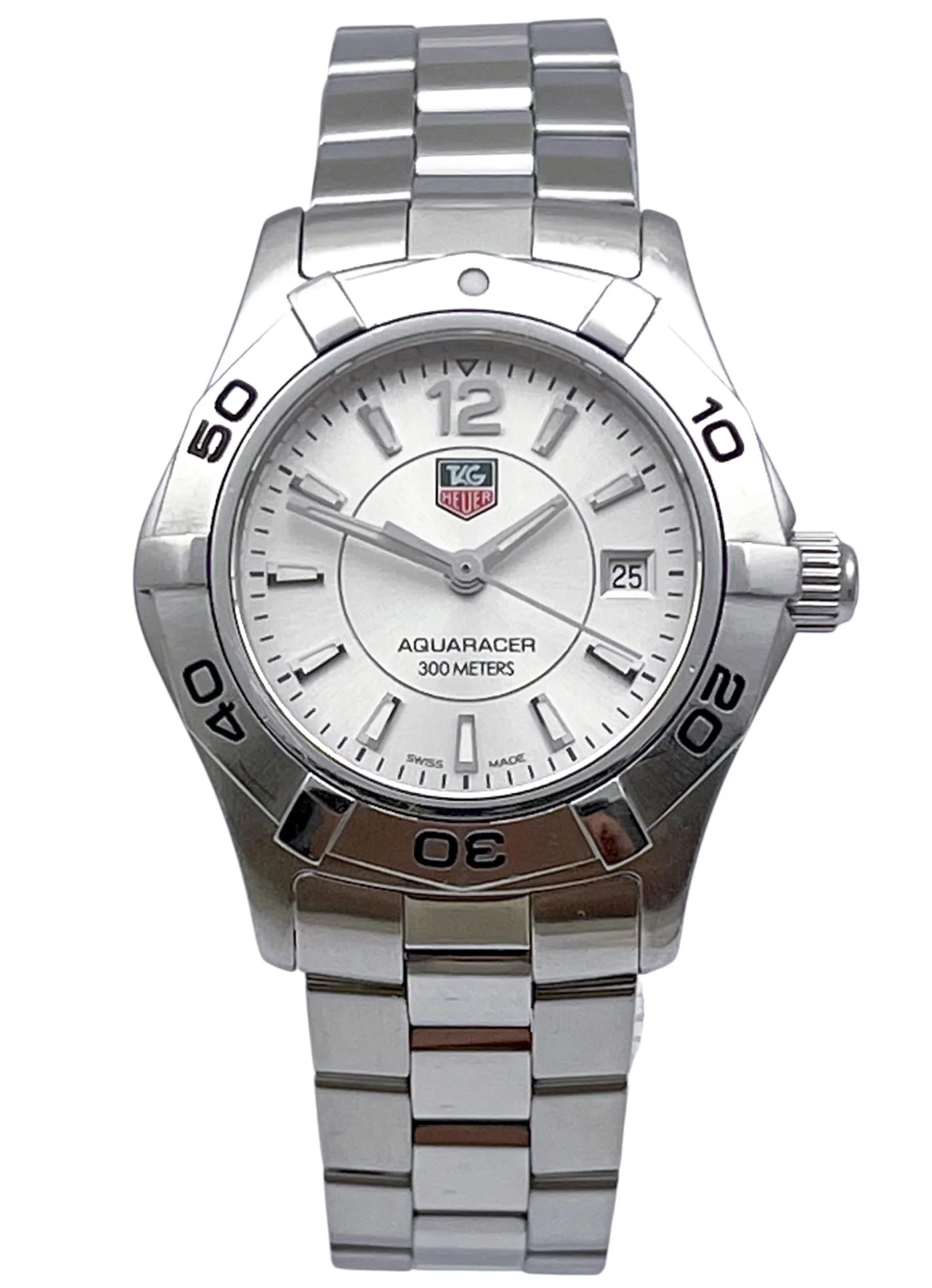 TAG Heuer 2000s Aquaracer 300M Quartz Steel Ladies Wristwatch WAF1412 Serviced