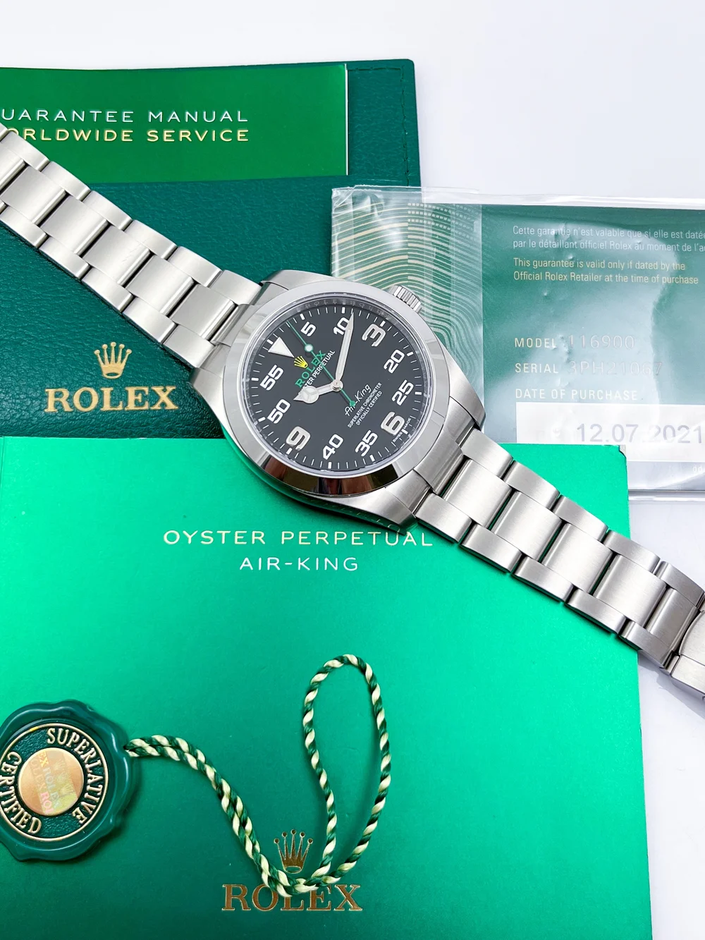 King Green Rubber Strap Rolex Air King Everest Band Rolex Air King