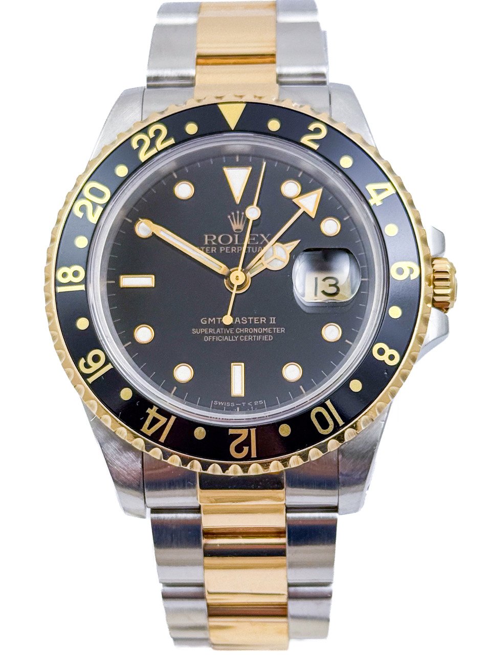 Rolex Oyster Perpetual GMT Master II 18ct Yellow Gold and Stainless Steel Mens Wristwatch Ref 16713.