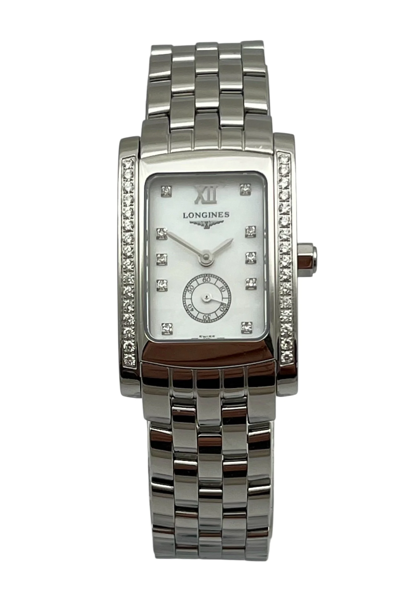 Longines DOLCE VITA Mother of Pearl Diamond Dial and Diamond Bezel Quartz Ladies Wristwatch L5.155.0 Fully Serviced