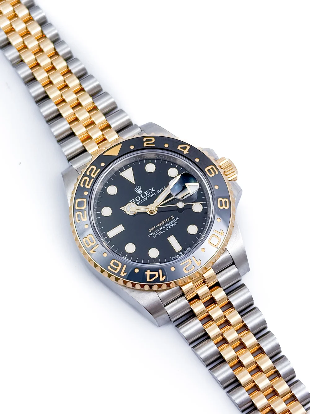 Rolex GMT Master II Bumblebee 18ct Gold Steel 126713 GRNR B&P - Main Image