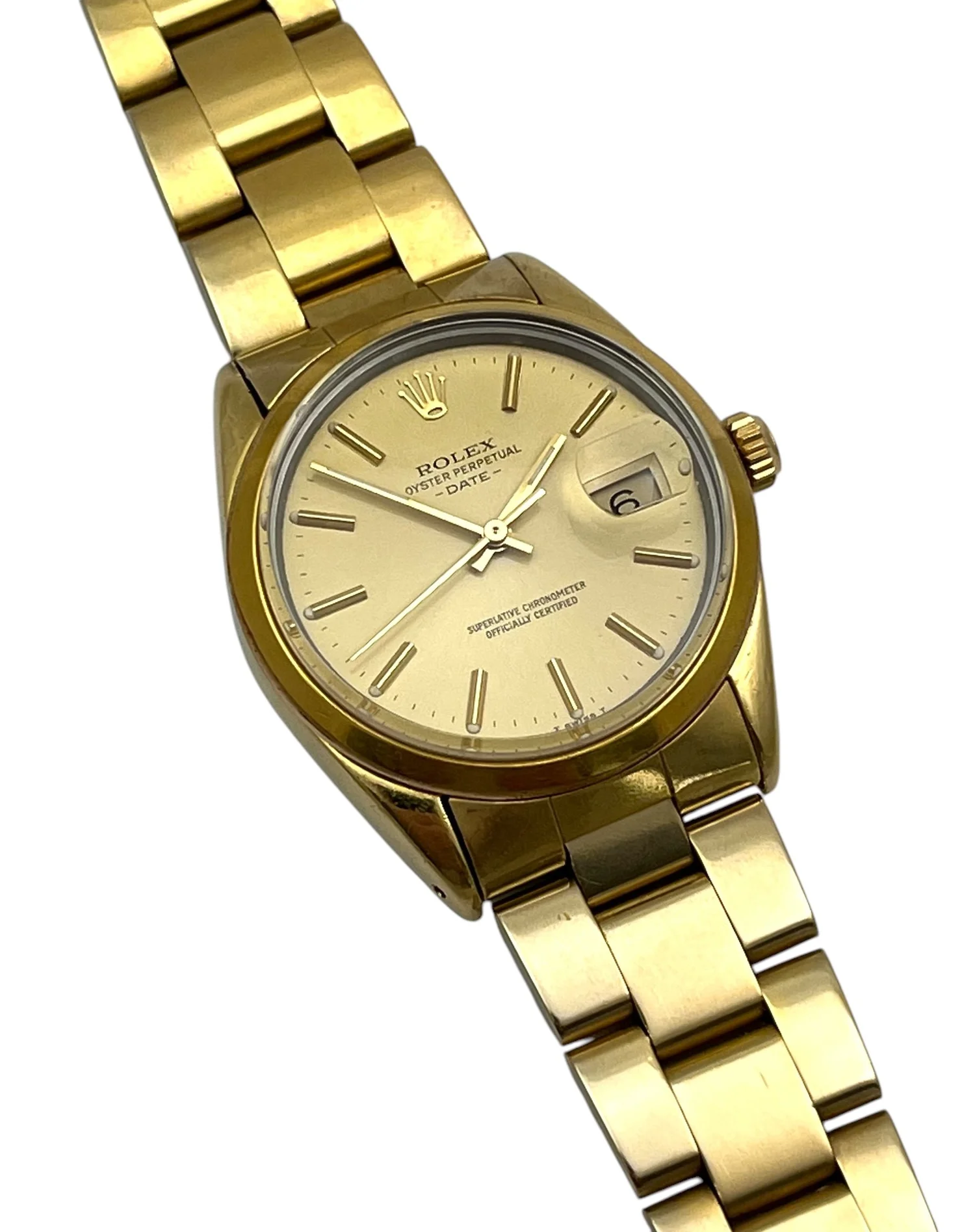 Rolex 1984 Oyster Perpetual Date GOLD CAPPED on Stainless Steel Mens  Wristwatch Ref 15505 with Original Box and Papers — About Time