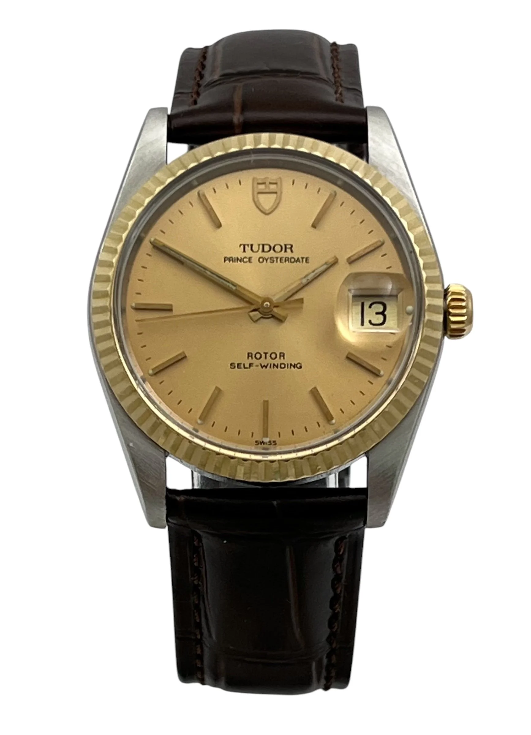 Tudor Prince Oysterdate Automatic 18ct Gold and Stainless Steel Mens Wristwatch Ref 75203N from the 1990s Fully Serviced.