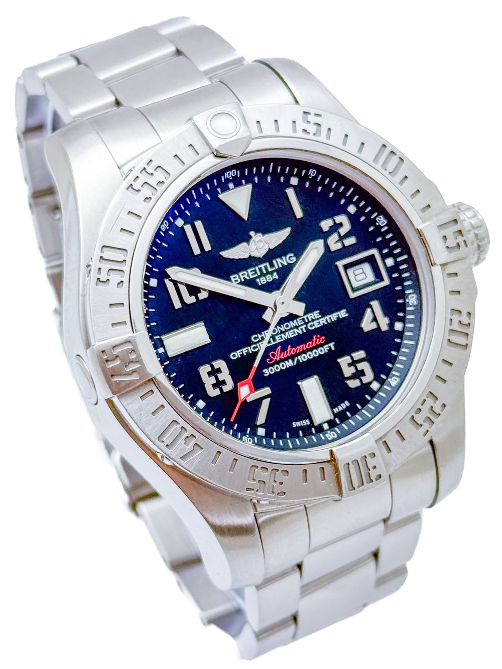 Breitling Avenger SEAWOLF 3000m 10,000ft Stainless Steel Automatic Mens  Wristwatch Ref A17330 complete with Box, Papers and Tag — About Time