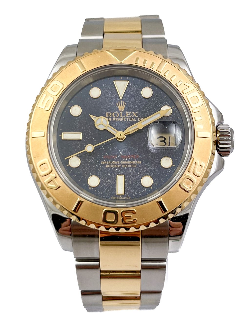 Rolex Oyster Perpetual Yacht Master 18ct Gold Steel Mens 40mm Watch 16623  B&P — About Time