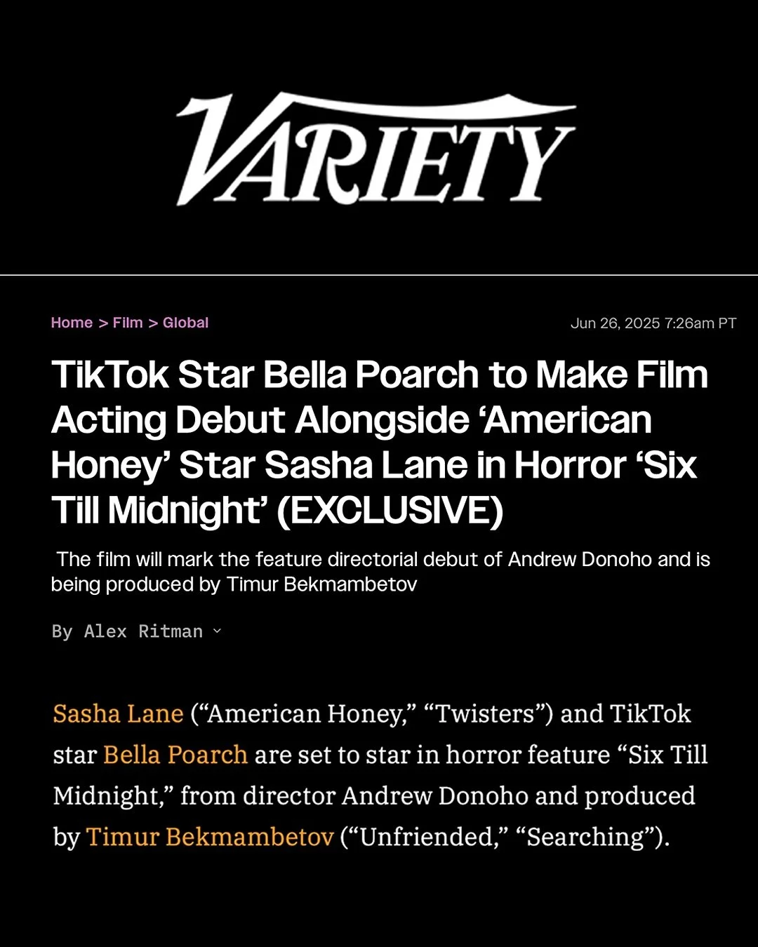 We made a movie! I’ve been a bit of a ghost the last 7 months, so it’s a wonderful feeling to finally announce our film. Eternally grateful to everyone working on SIX TILL MIDNIGHT.