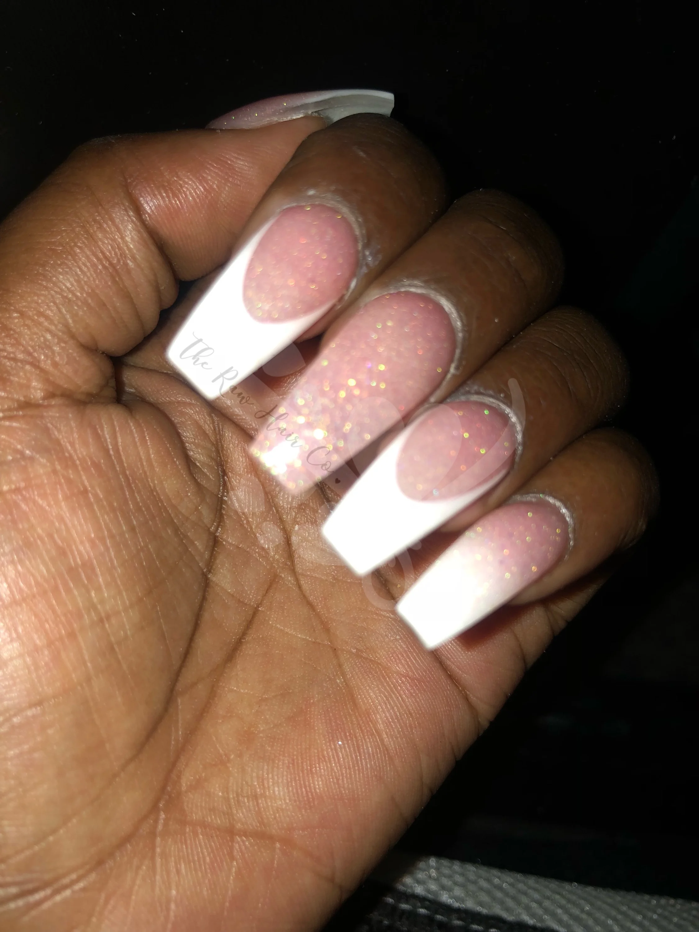 CUSTOM GLITTER ACRYLIC POWDERS - OH BABY GLOW WHITE