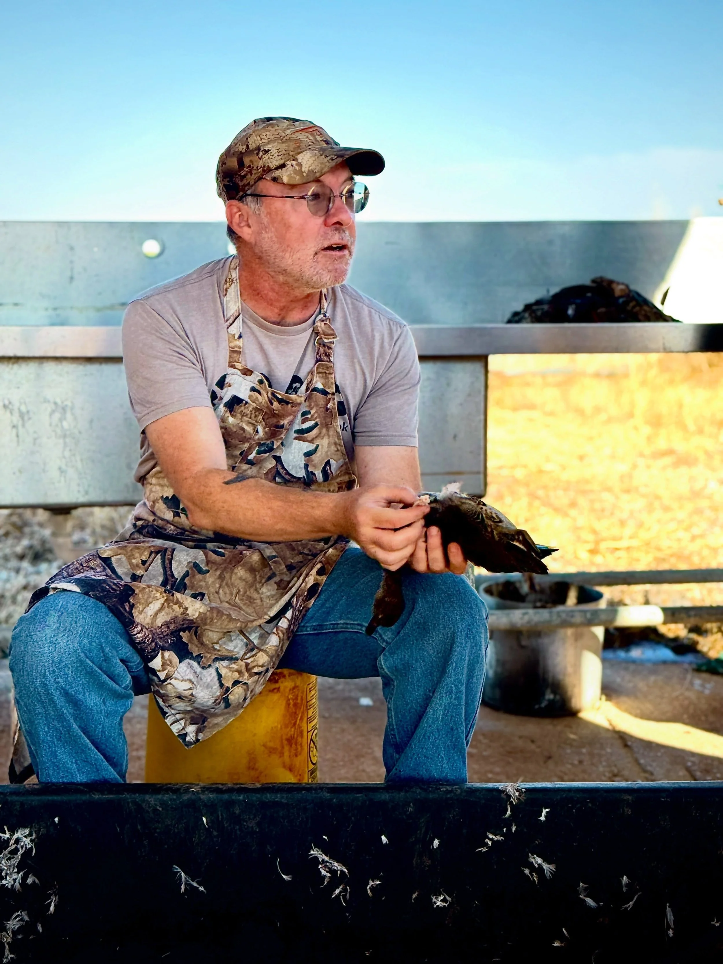 Day two of our Oklahoma Dove &amp; Teal School.

The guys shot great this morning and came back with plenty of teal. Now the real work starts.

Hank Shaw walking the group through how to properly pluck and handle their birds before we take them to th