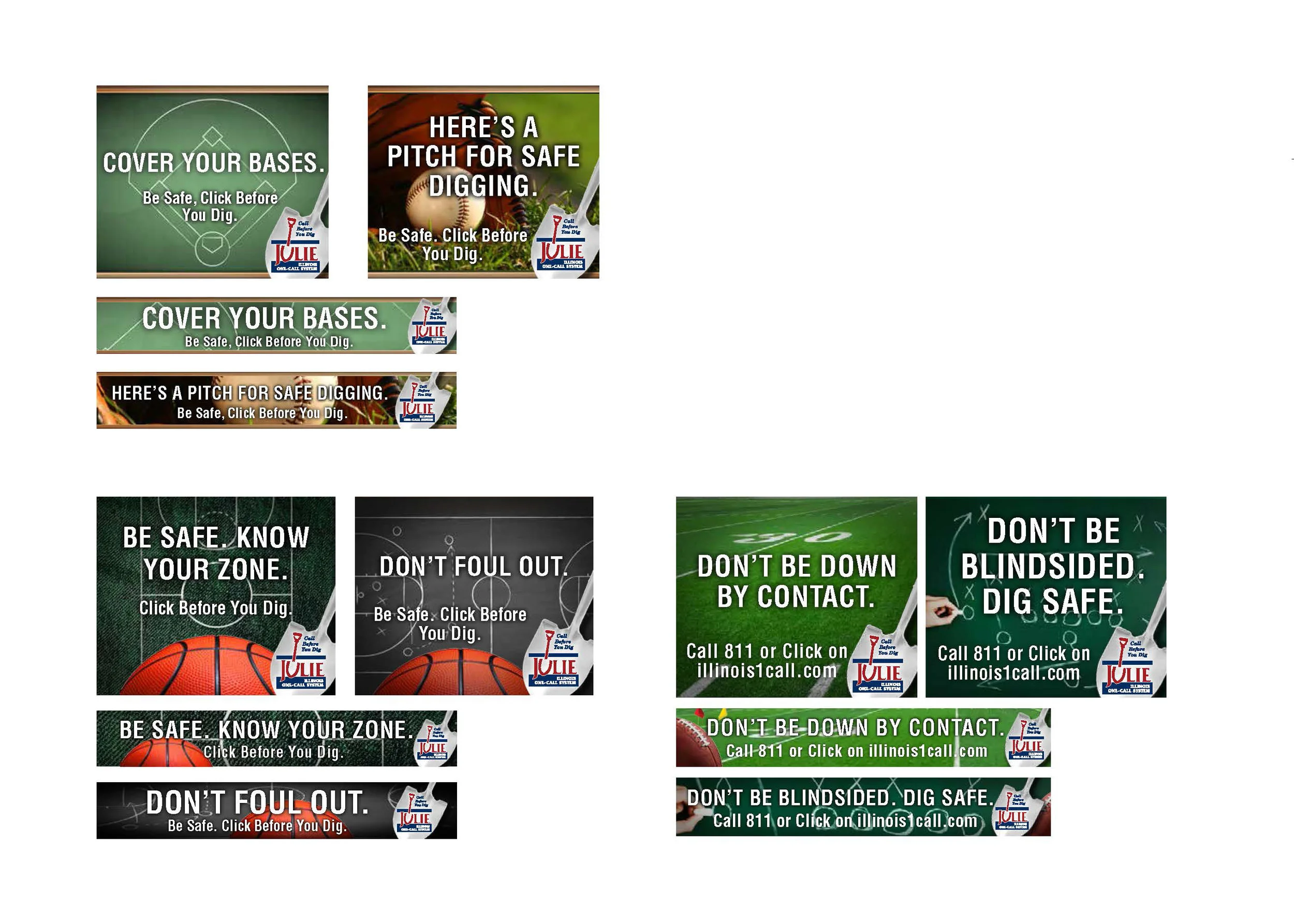 Web Banner Ads for JULIE, Illinois Dig Hotline