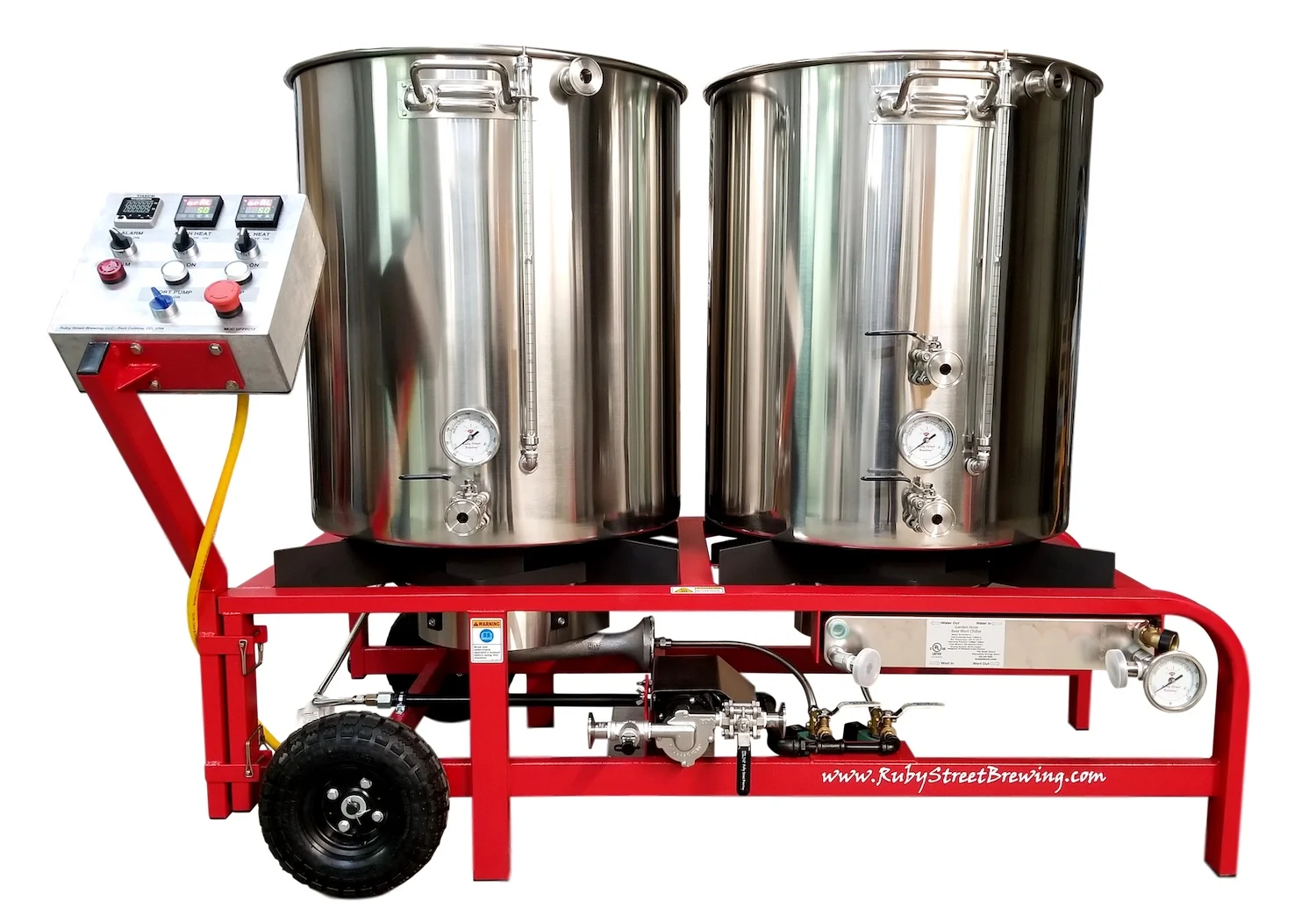 Shown with options: Digital Control, Plate Chiller, Sight Level Gauges, Whirlpool Arm