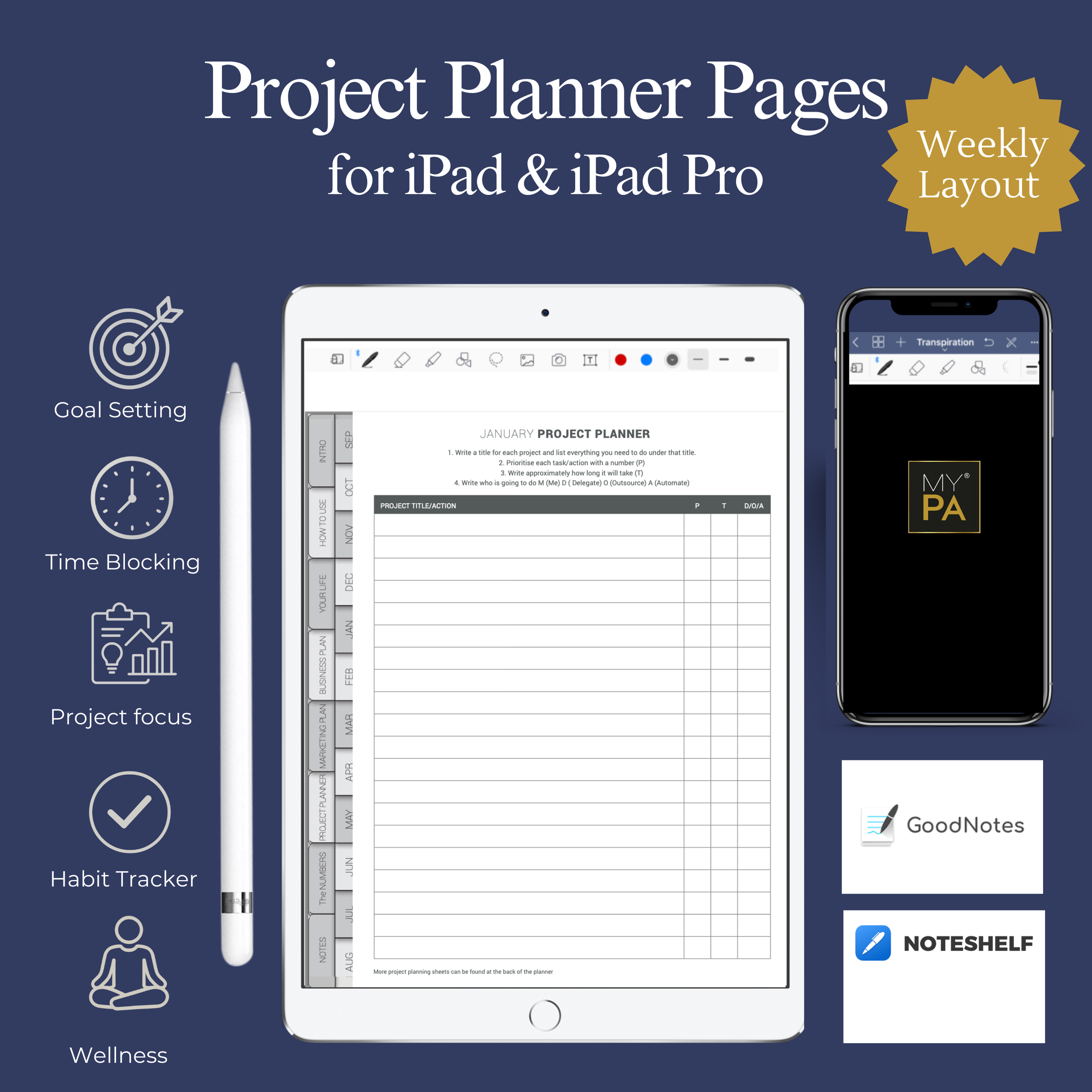 Project Planner Pages- 2026 digital planner for ipad & Ipad Pro .png