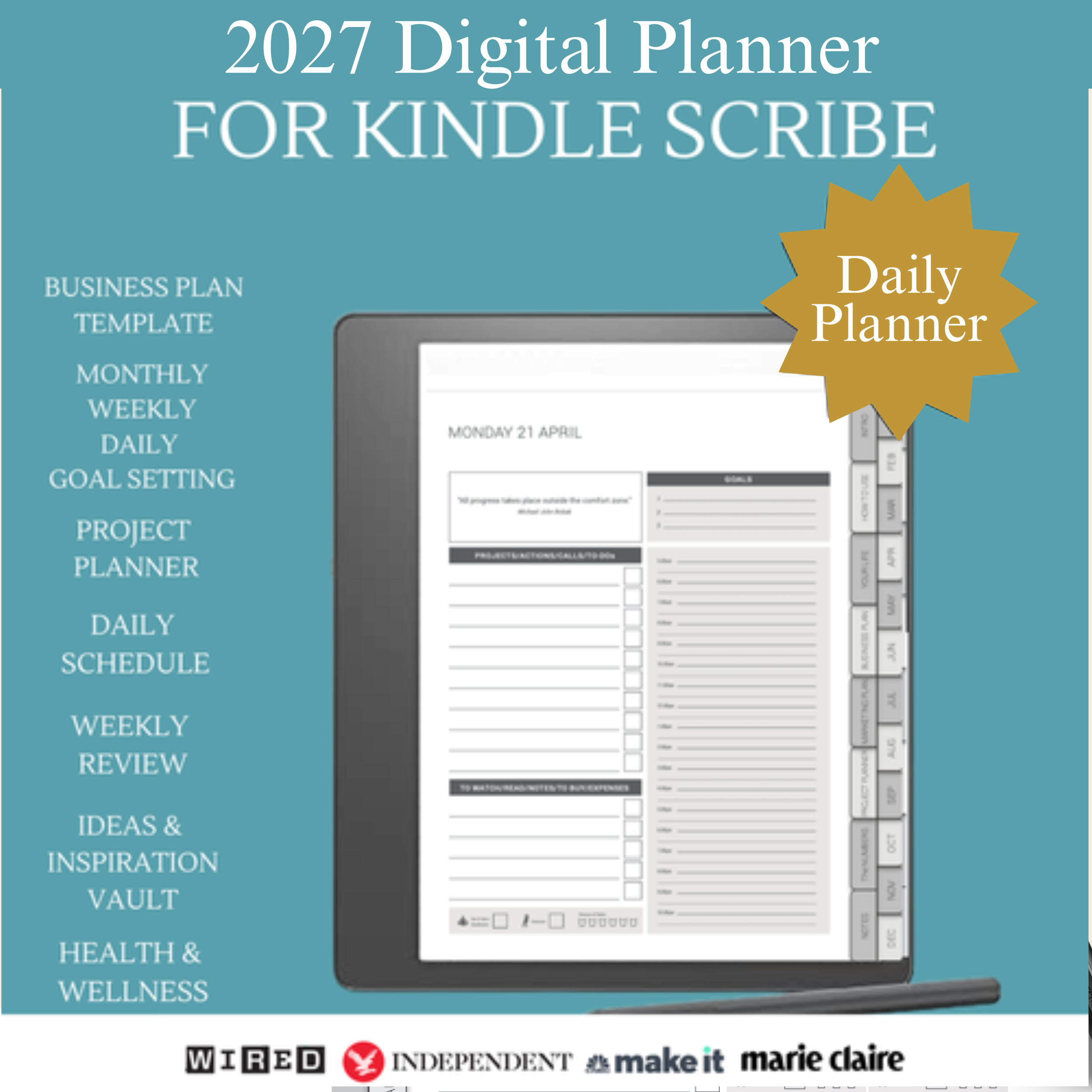 _2027 Digital planner for Kindle scribe - daily Layout.png