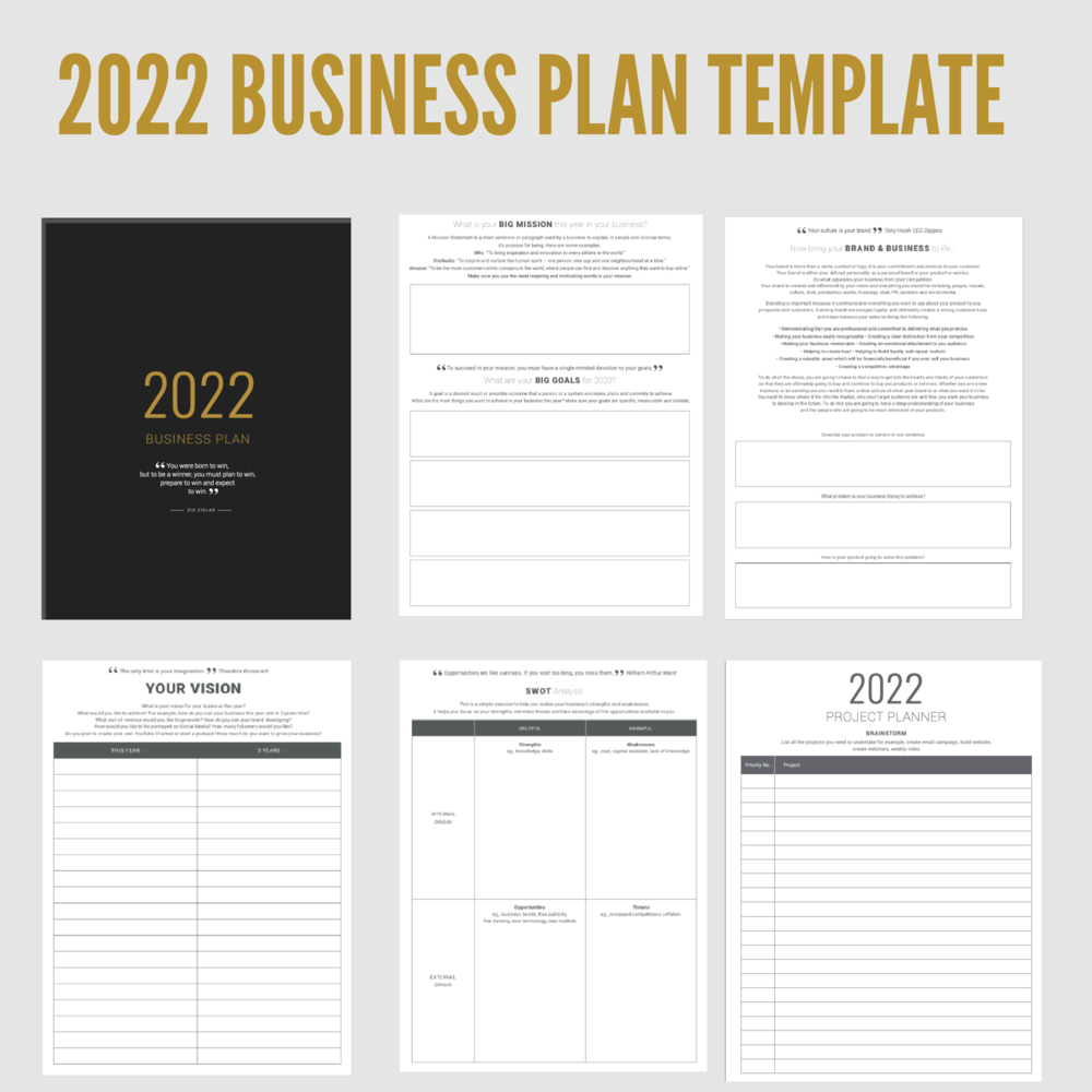 21 BUSINESS PLAN TEMPLATE — MY PA 21 PLANNER -BUSINESS & LIFE Regarding Business Paln Template