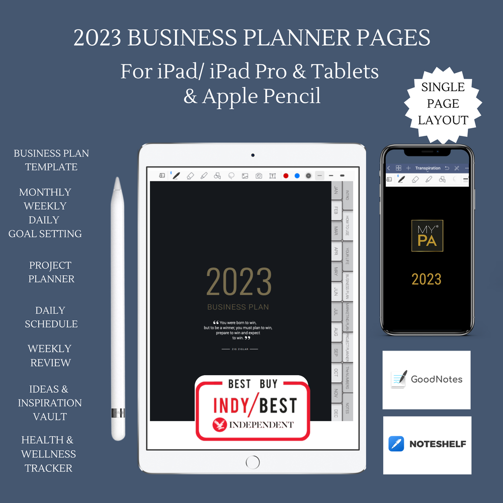 2023 Digital Business Planner for iPad and iPad Pro — MY PA 2023 PLANNER -  BUSINESS , PRODUCTIVITY AND GOAL SETTING JOURNAL.