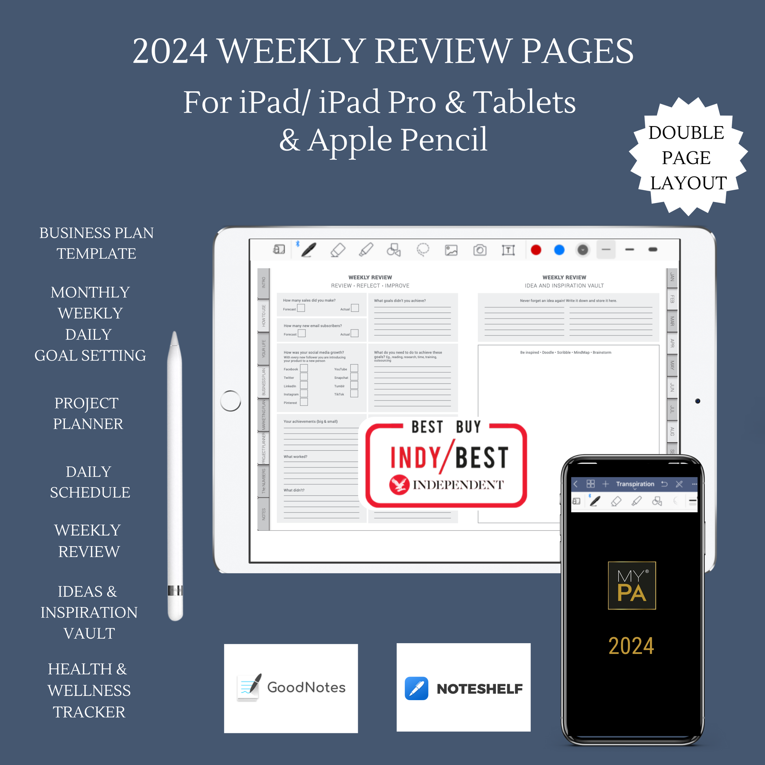 2024 Digital Business Planner for iPad & iPad Pro (Weekly