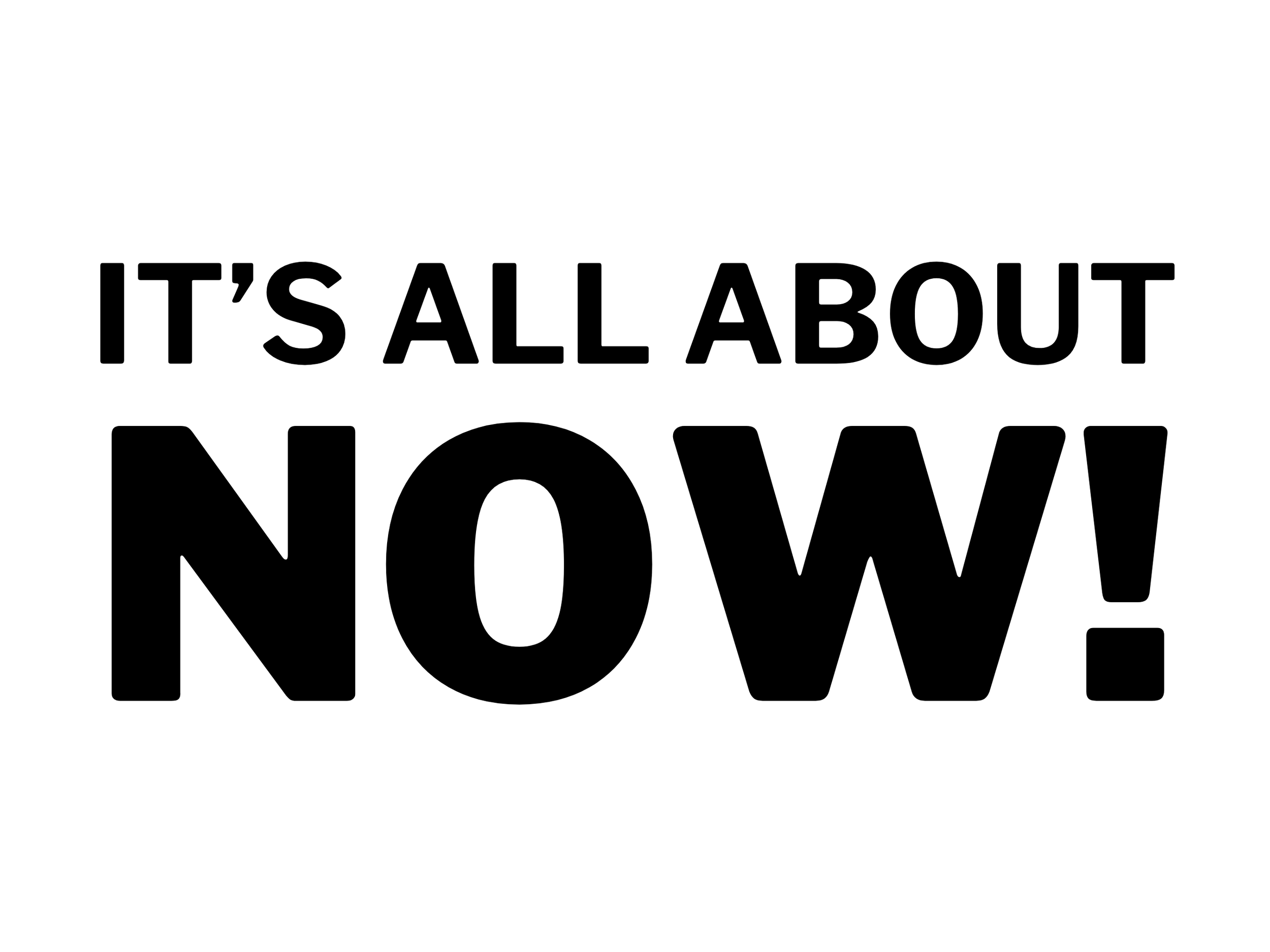 It's all about the power of NOW! 