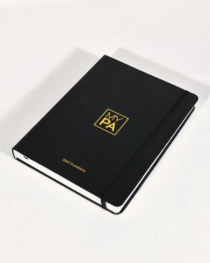 MY PA 2027 Business Planner cover at an angle, showing the elastic closure