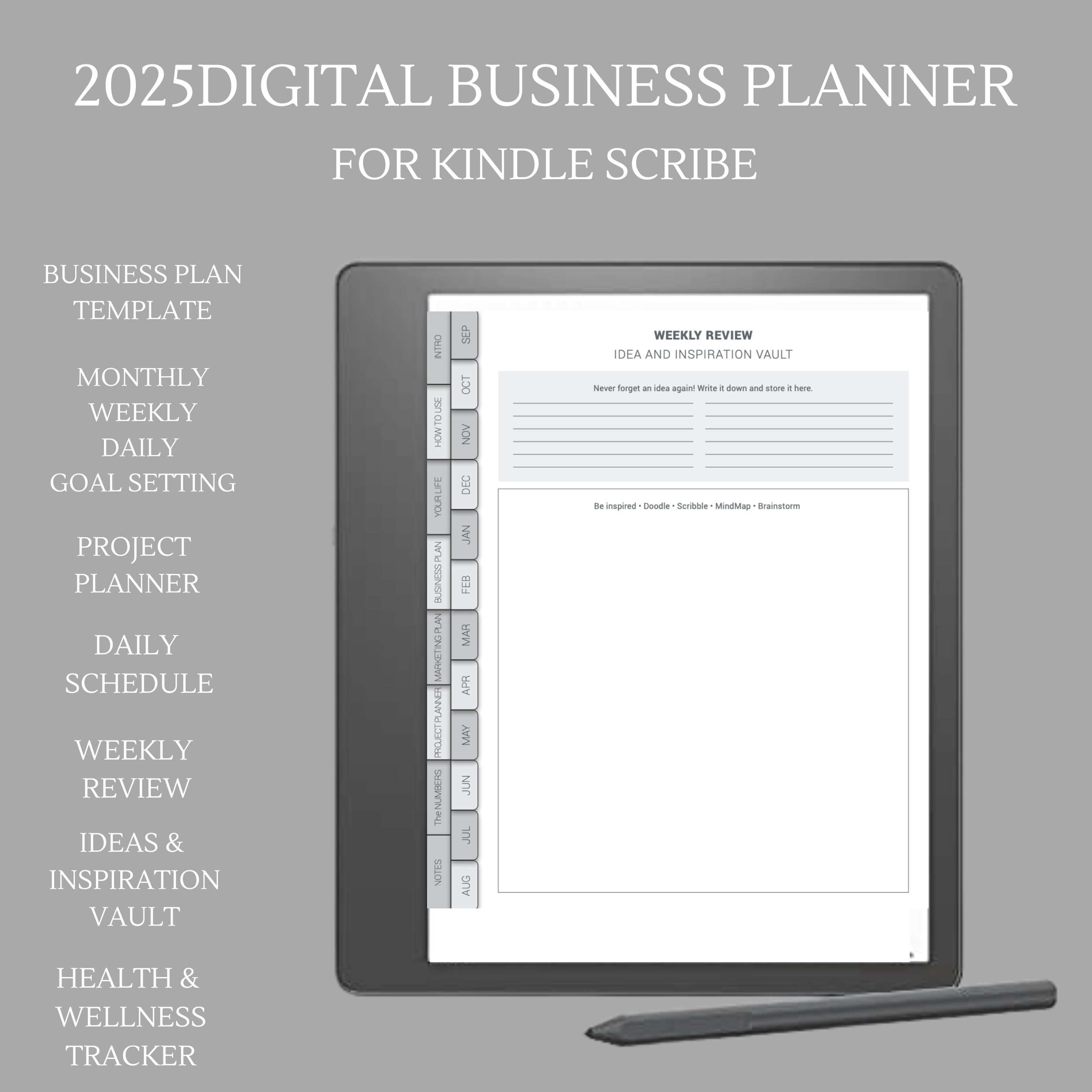 2025 Business Planner for Kindle Scribe Weekly Layout — The Best
