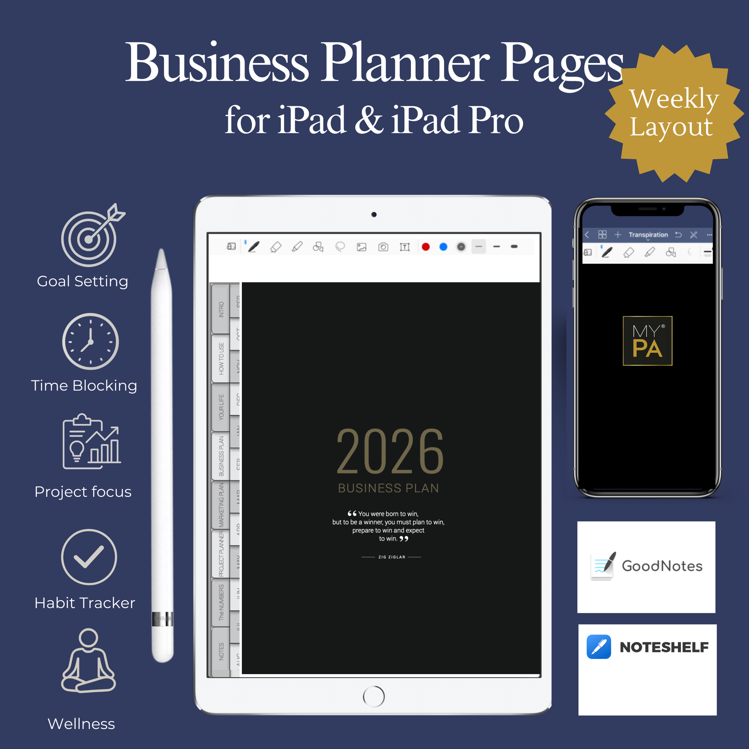 Business Planner Pages- 2026 digital planner for ipad & Ipad Pro .png