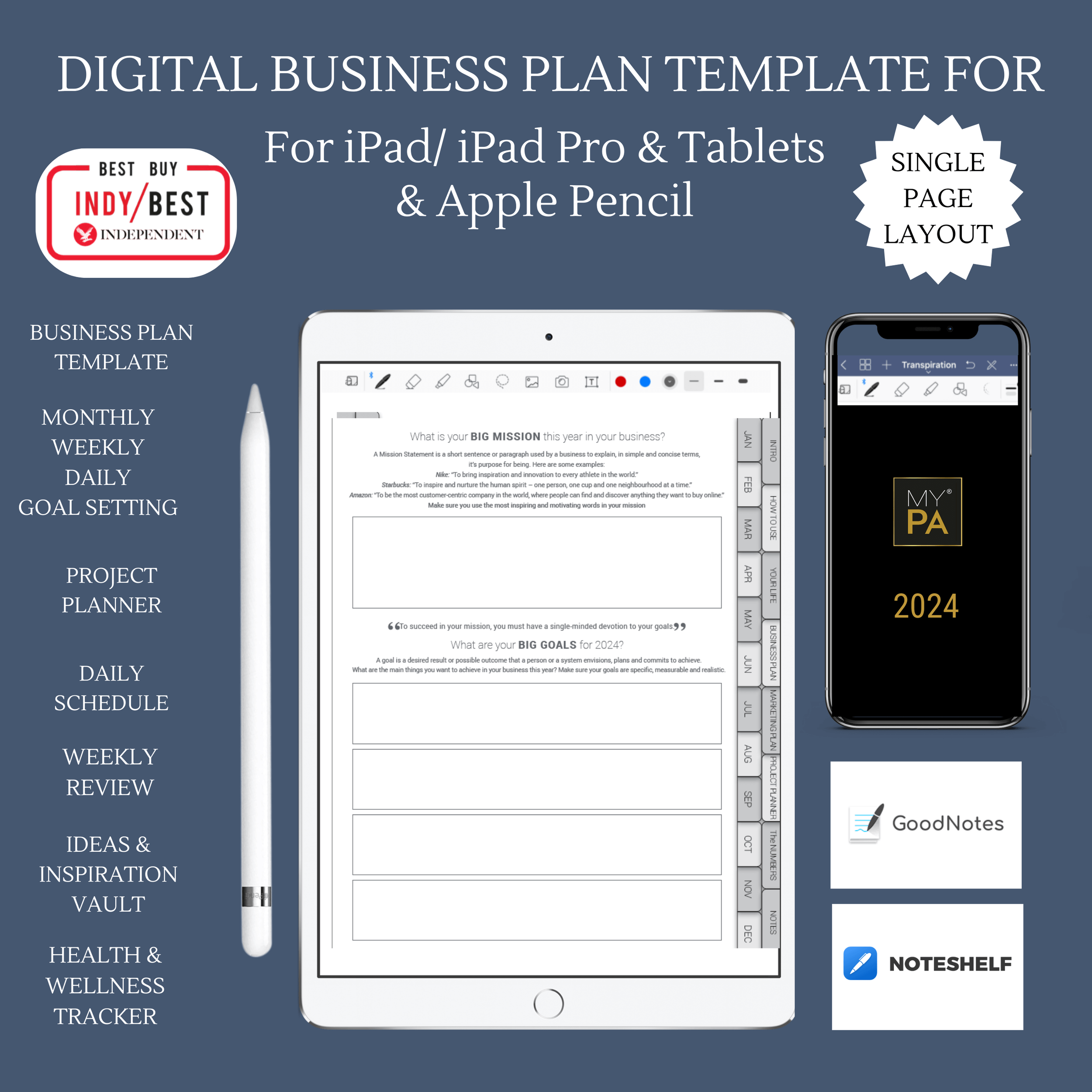 Comprehensive Business Plan Template for StartUps MY PA Planner — MY