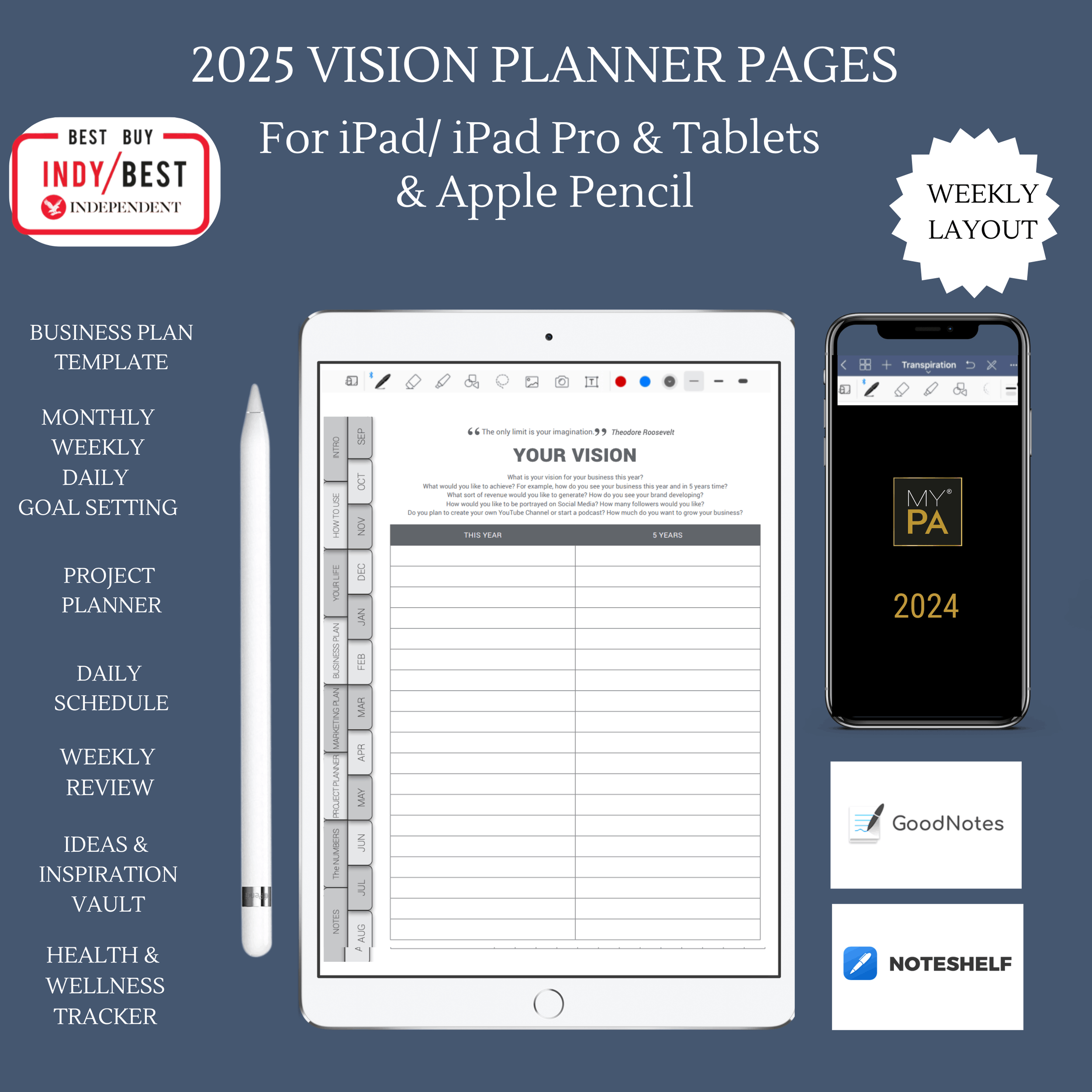 2025 Digital Planner for ipad pro -Vision Planner pages.png