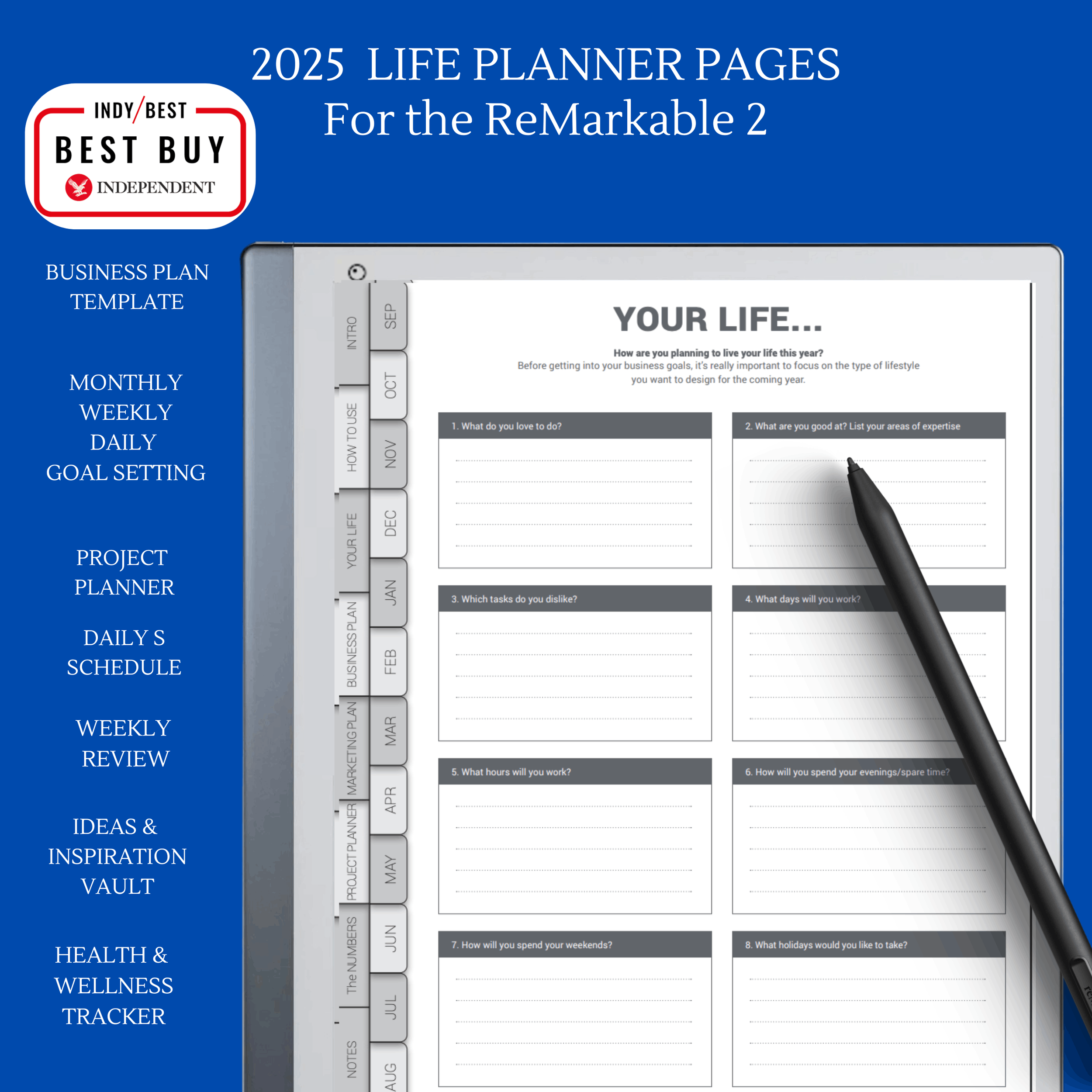 Customizable Daily Planner for Remarkable