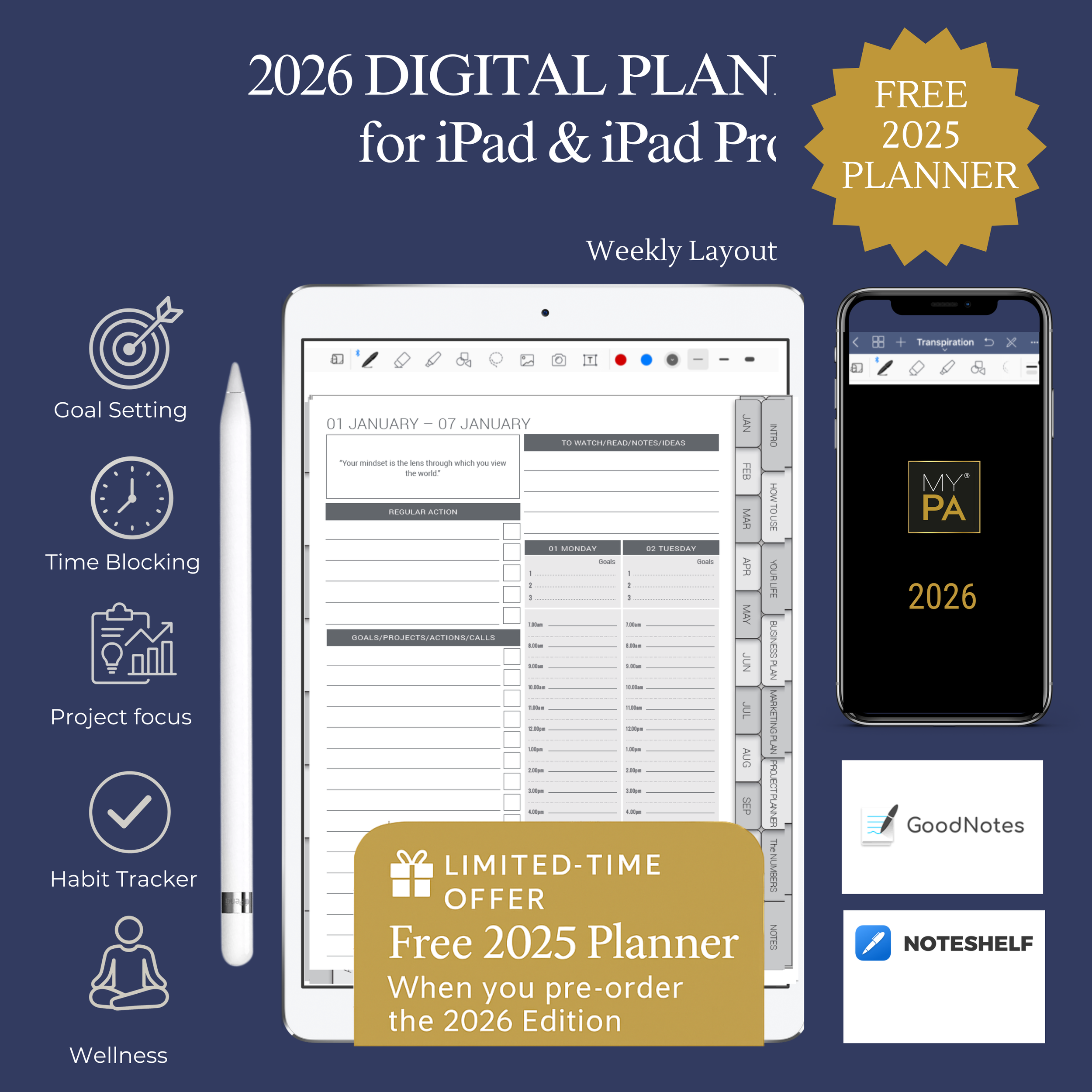 Digital Planner Sheet for iPad