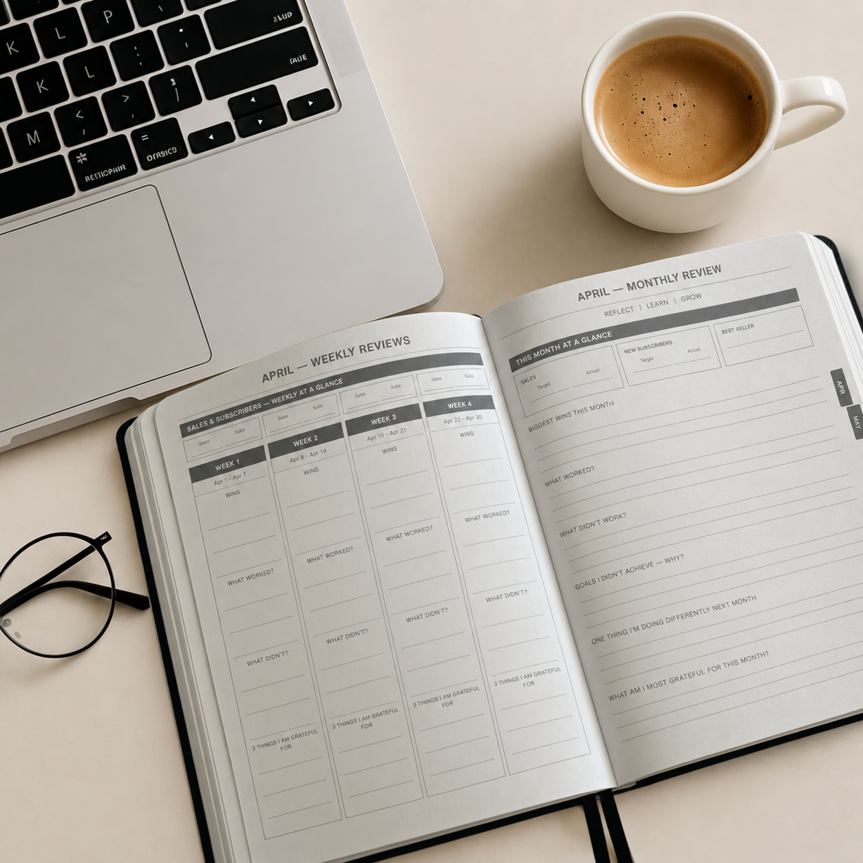 Weekly review layout