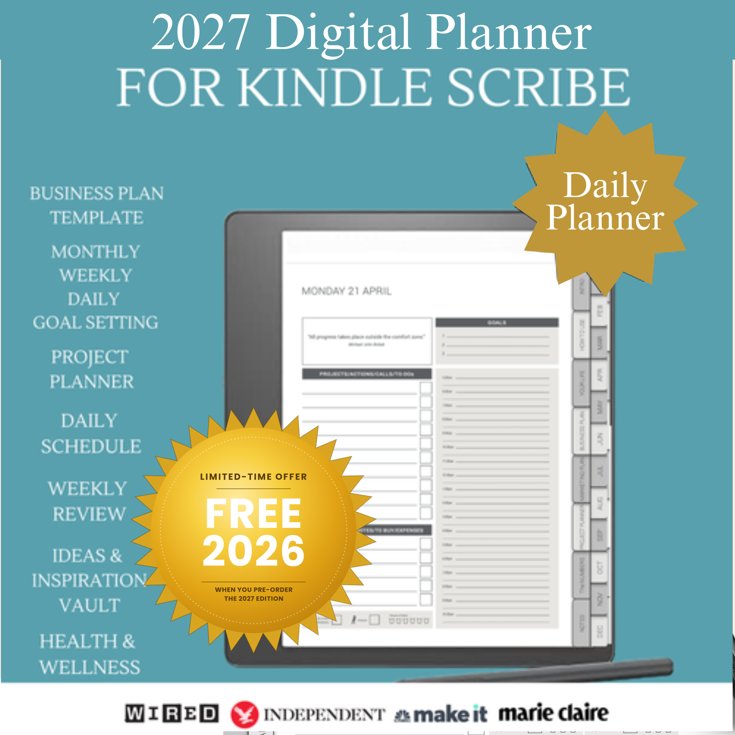 2027 Digital planner for Kindle scribe - daily Layout + FREE 2025 .png