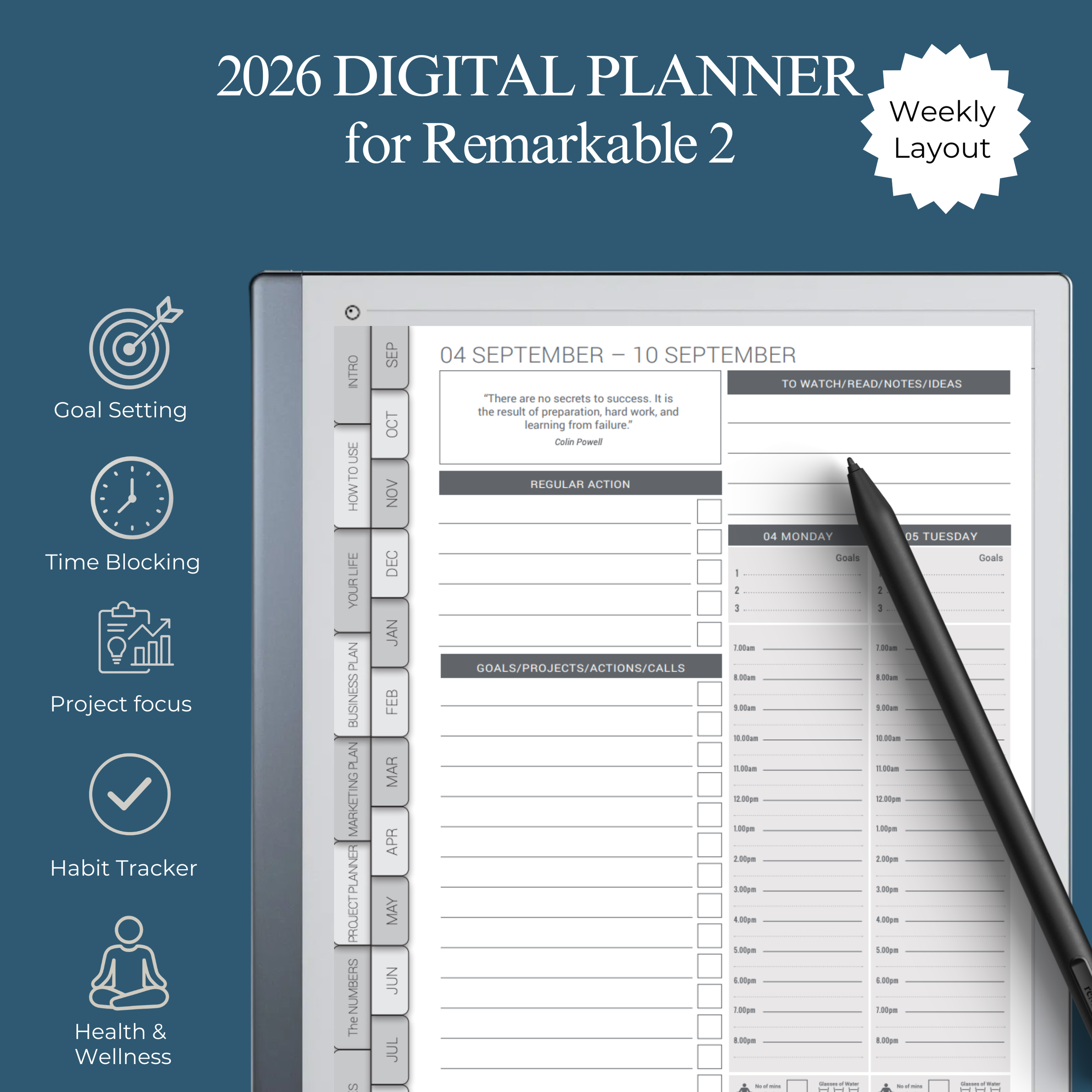 2026 Digital planner for Remarkable 2 Weekly edition.png