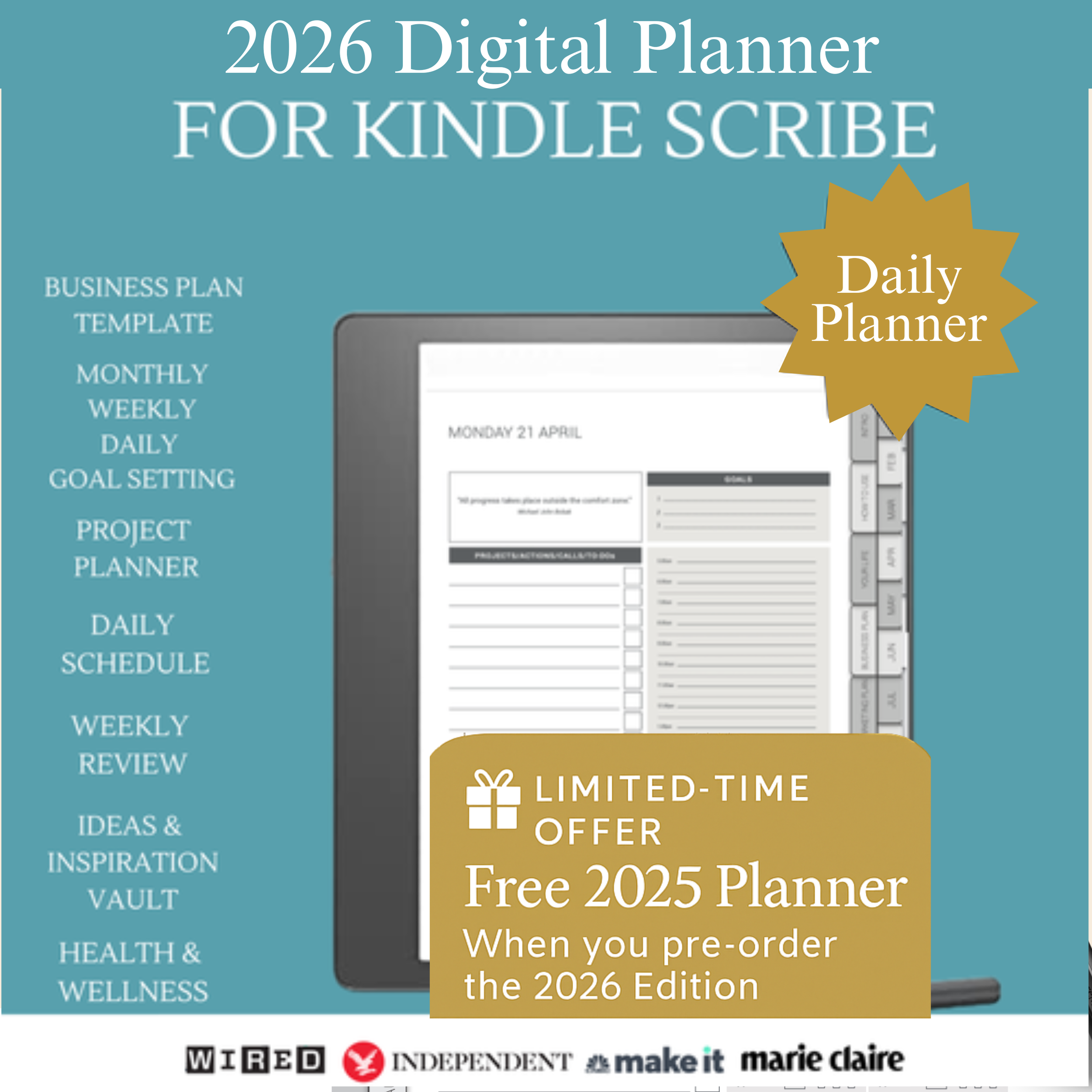 Daily Journal and Planner for Kindle Fire