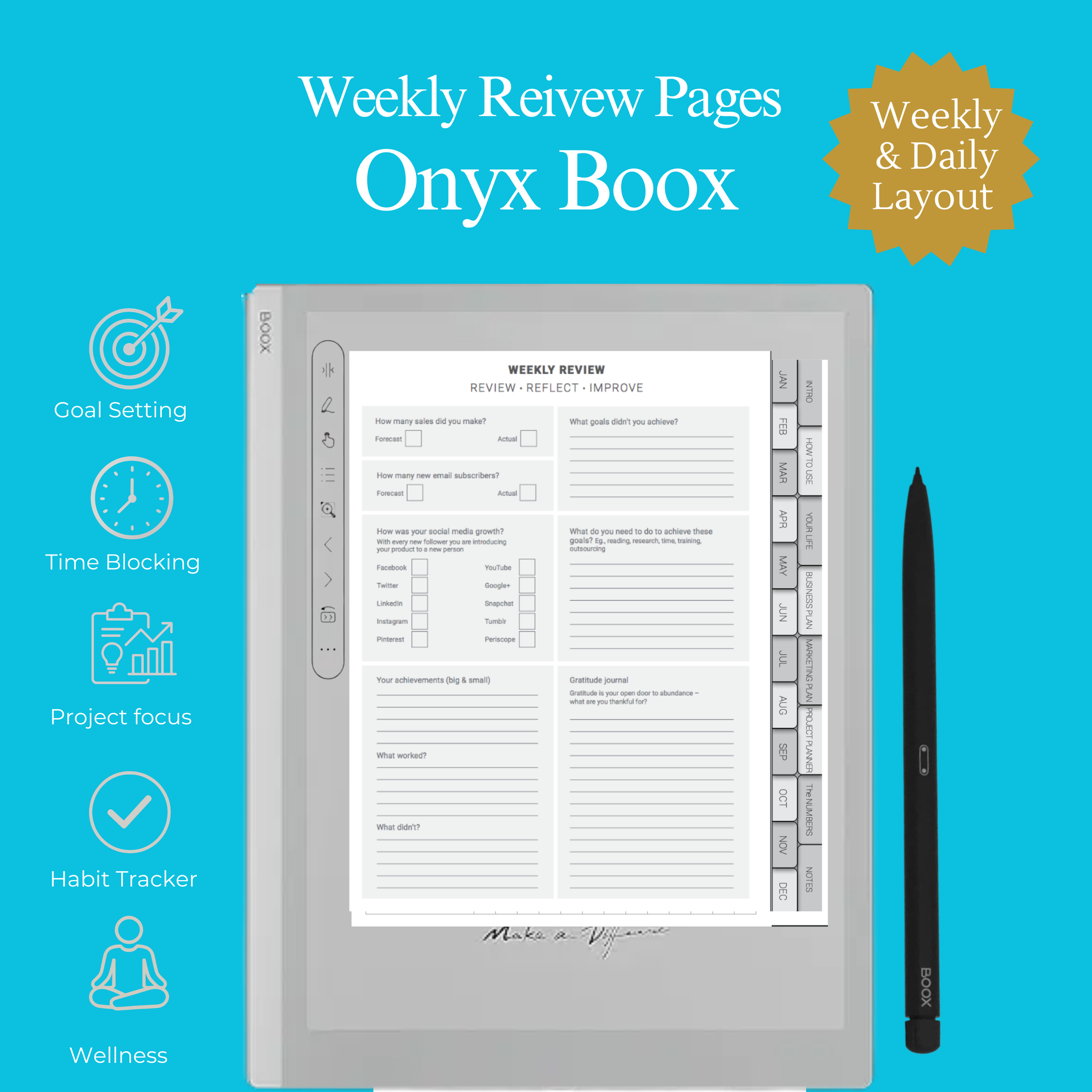 2026 Digital Business Planner for Onyx Boox -daily -Weekly Review Pages.png
