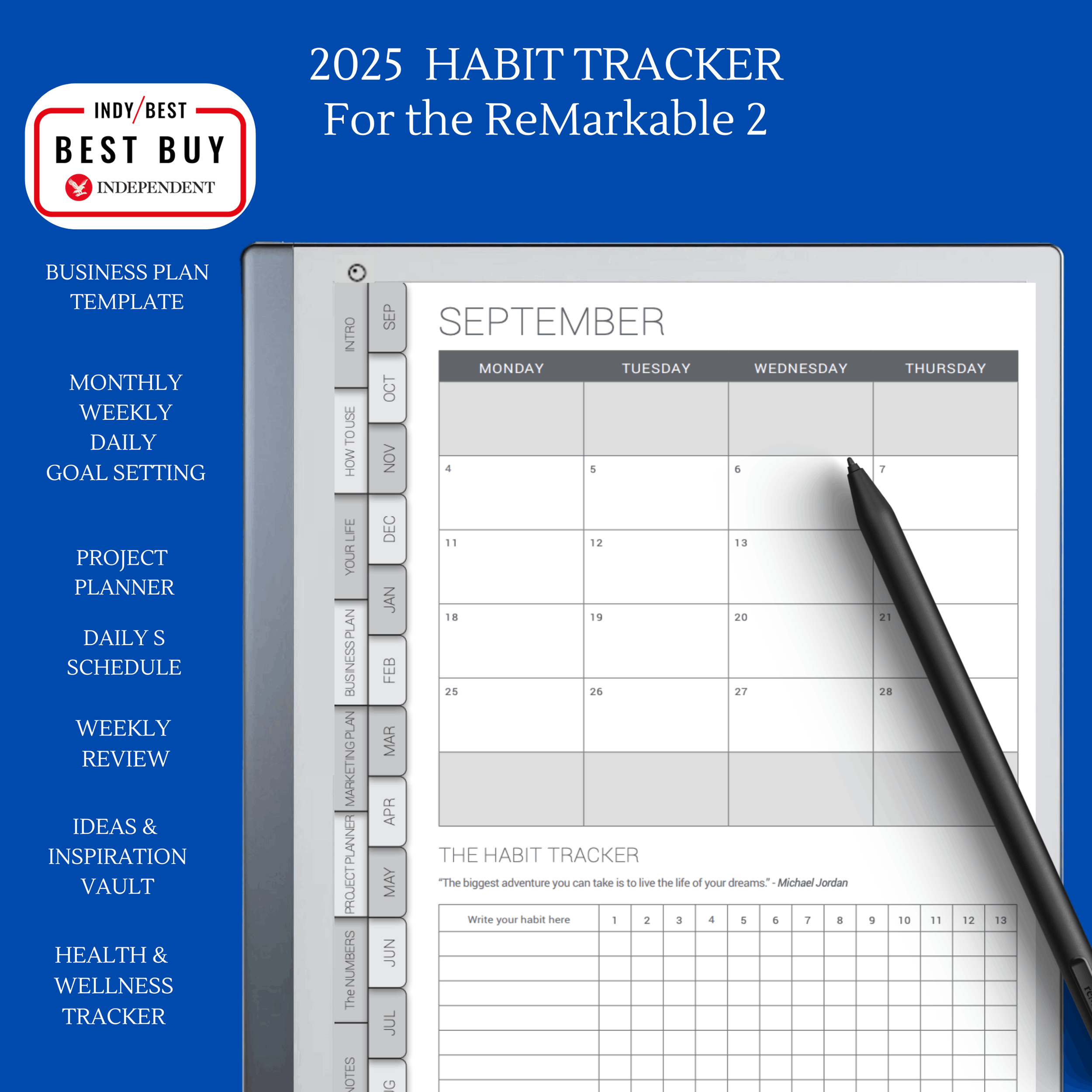 2025  Business planner for Remarkable 2- HABIT TRACKER.png
