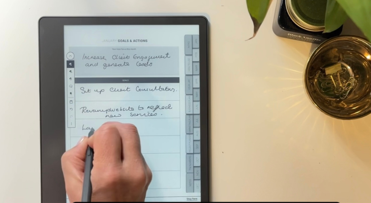 Goal setting planner for Kindle Scribe